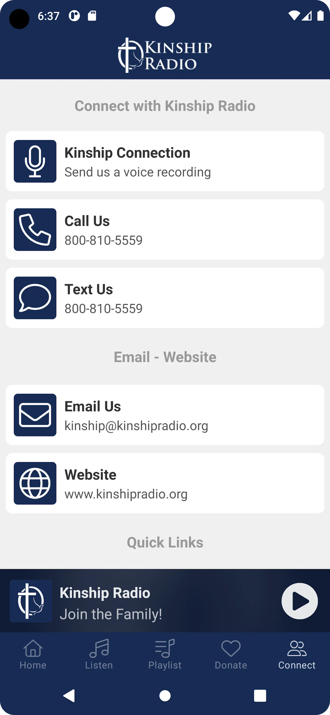 Kinship Radio | Indus Appstore | Screenshot