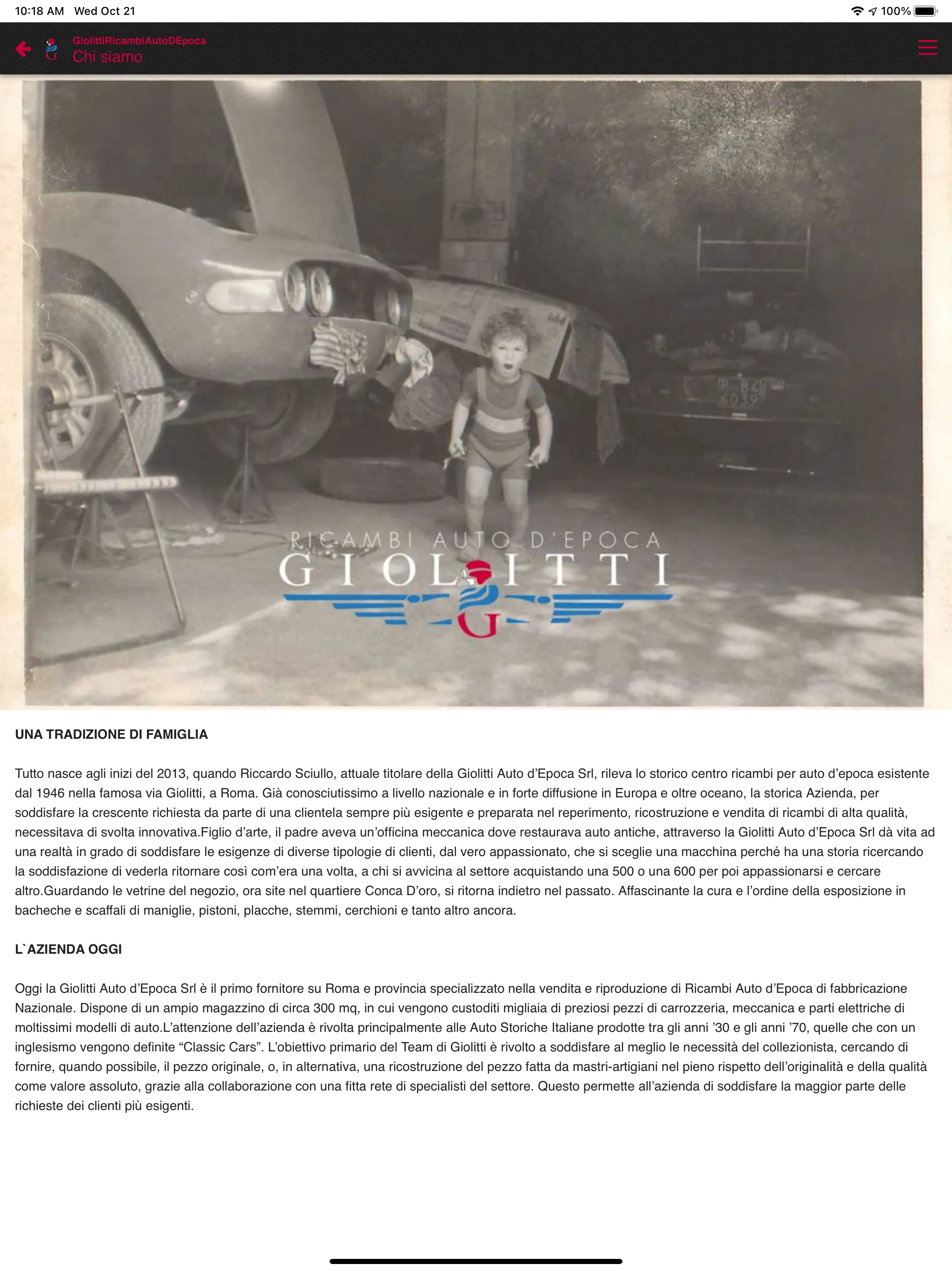 Giolitti Ricambi Auto d'Epoca | Indus Appstore | Screenshot