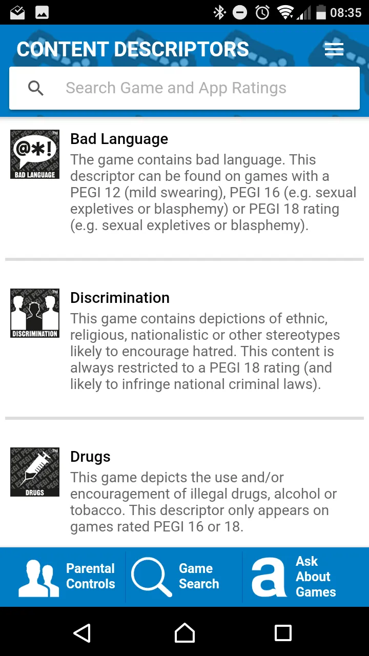 PEGI Ratings | Indus Appstore | Screenshot