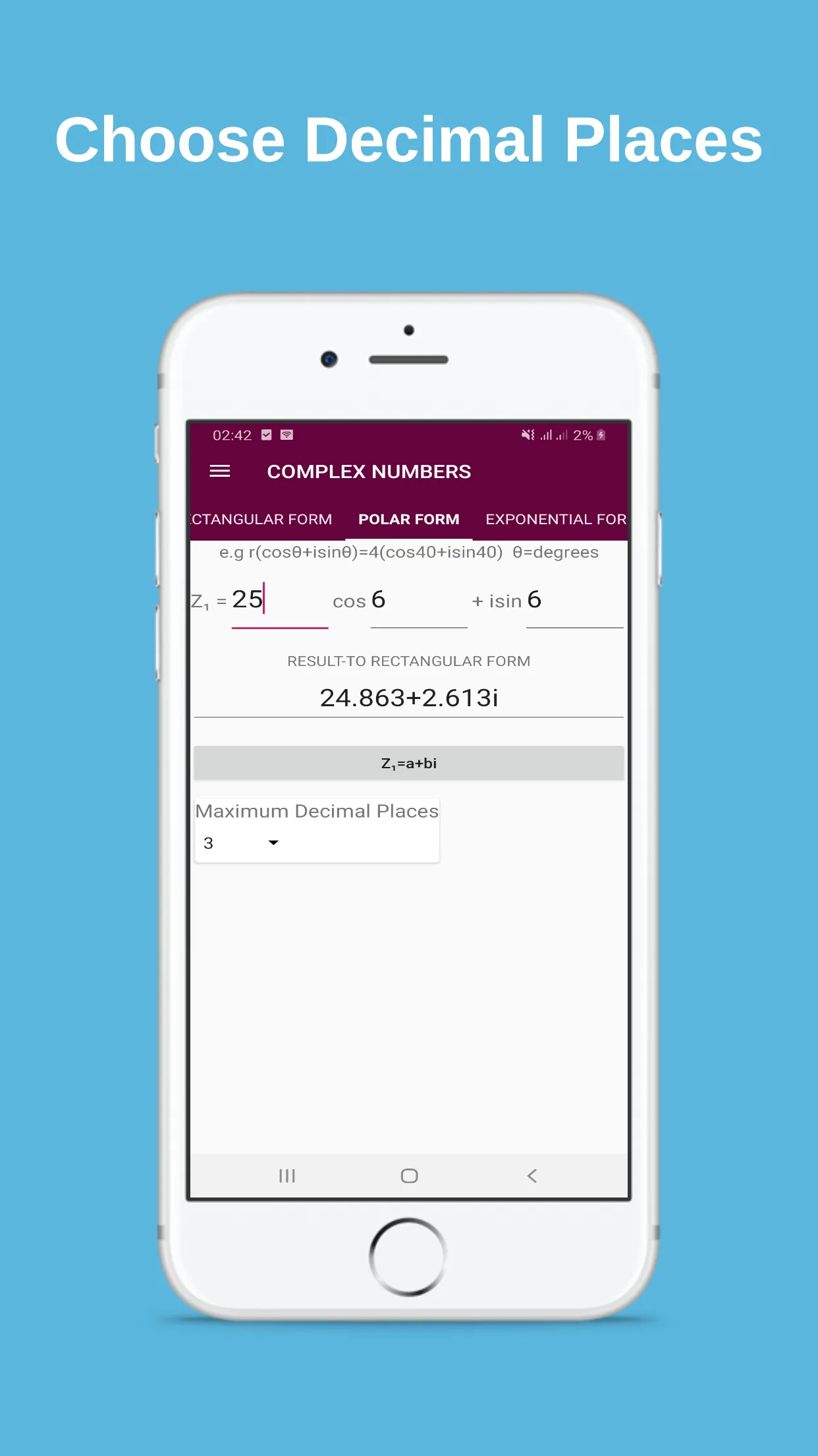 Complex Numbers Calculator | Indus Appstore | Screenshot