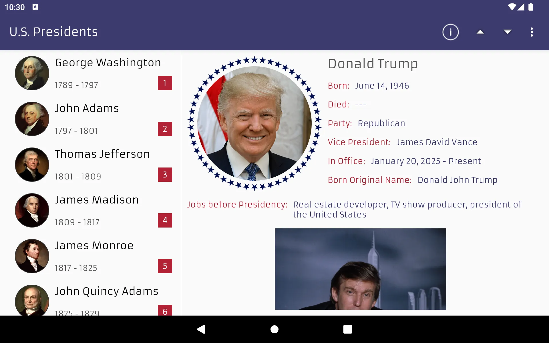 The U.S. Presidents | Indus Appstore | Screenshot