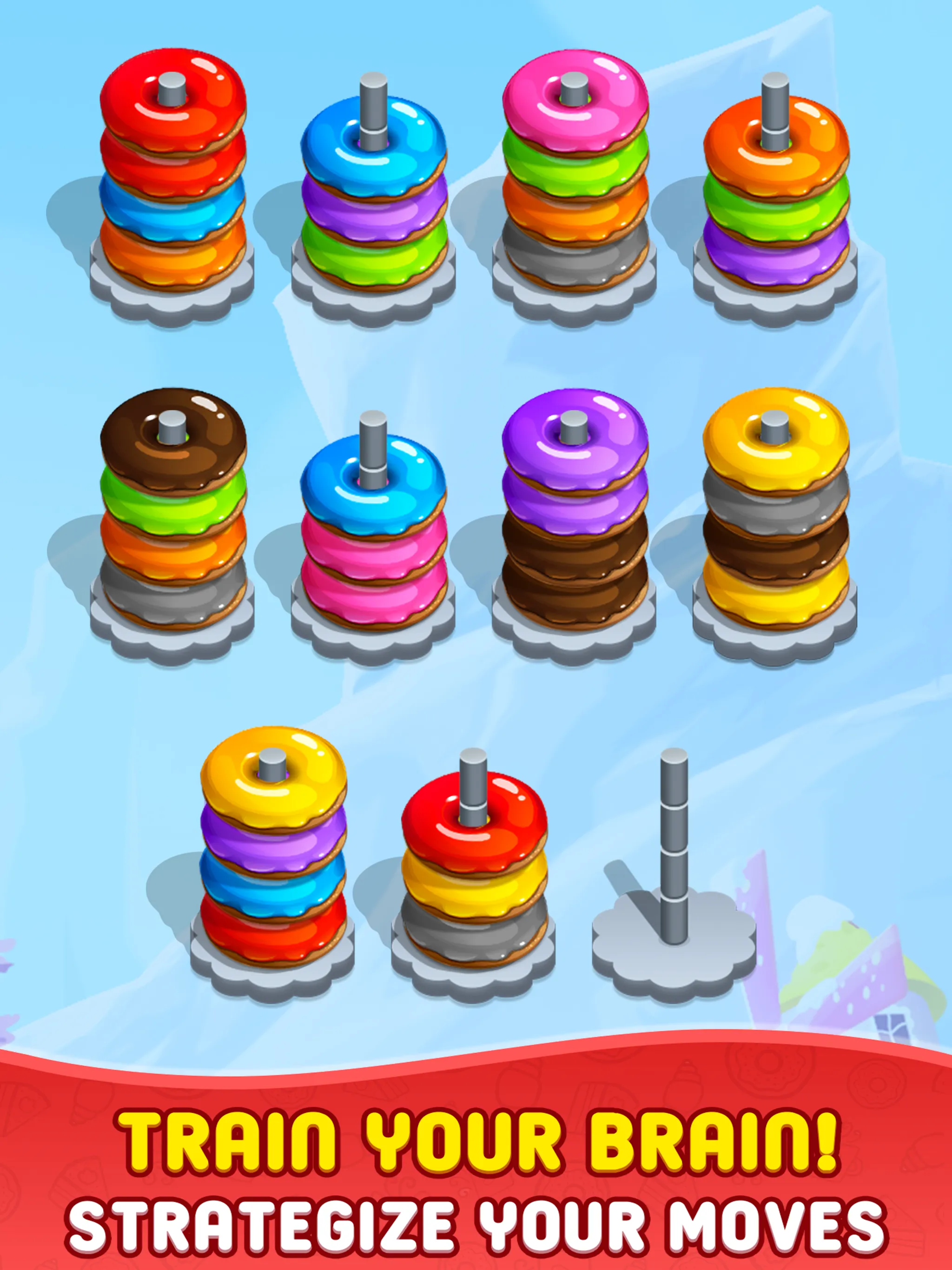 Donut Hoop Stack 3d Color Sort | Indus Appstore | Screenshot