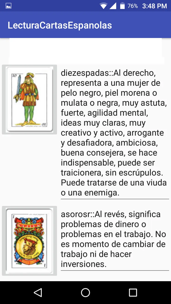 Lectura de Cartas Españolas | Indus Appstore | Screenshot