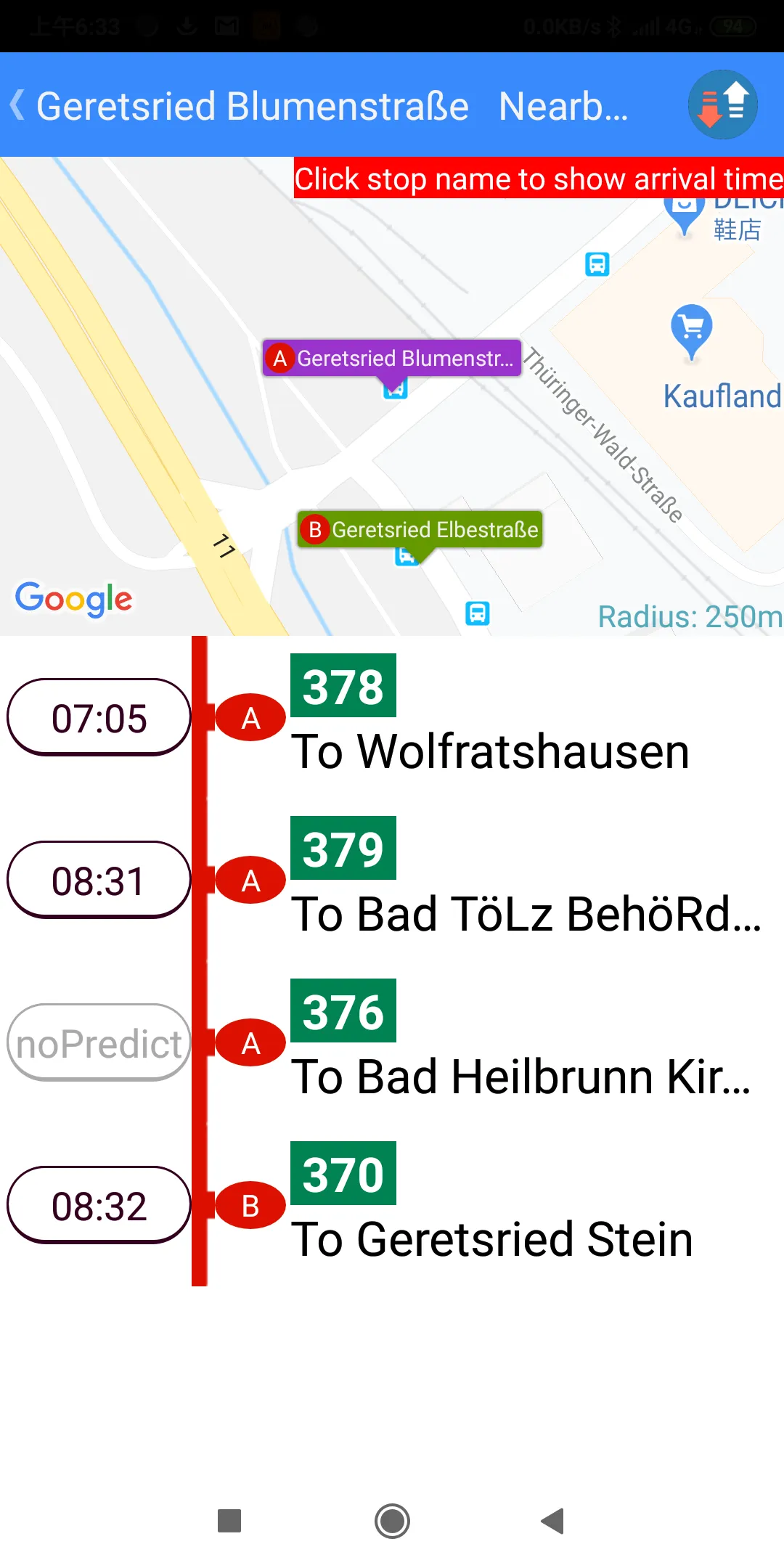 Munich Bus Timetable | Indus Appstore | Screenshot