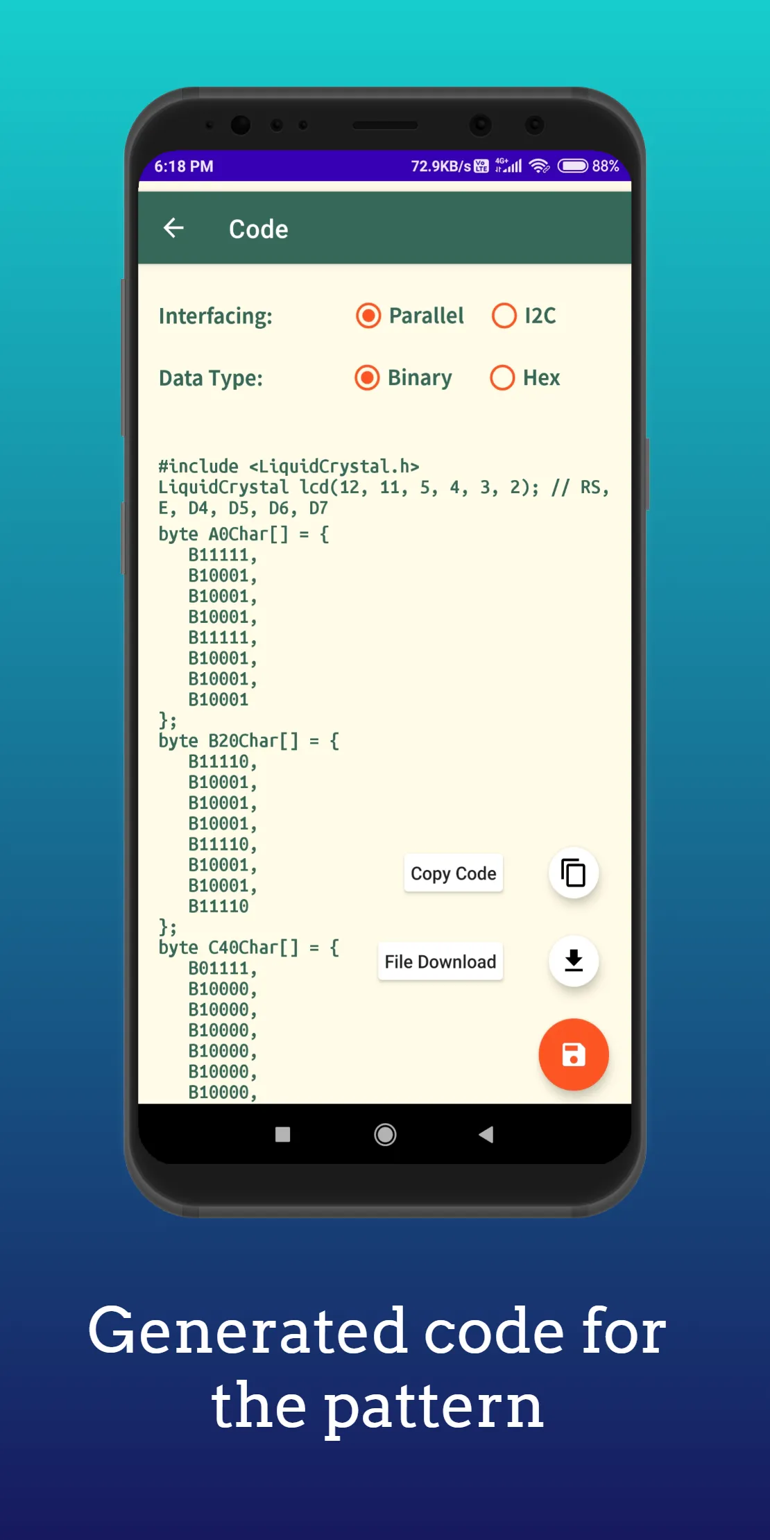 Custom LCD Pattern Generator | Indus Appstore | Screenshot