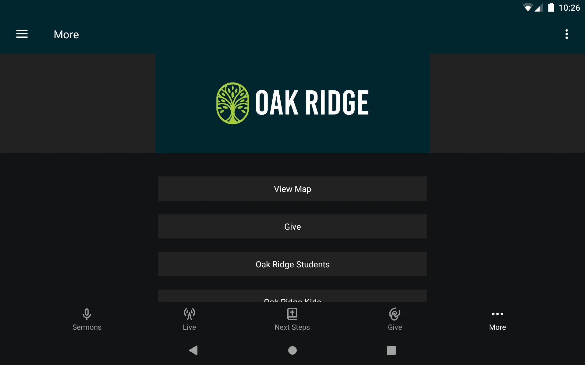 Oak Ridge Church | Indus Appstore | Screenshot