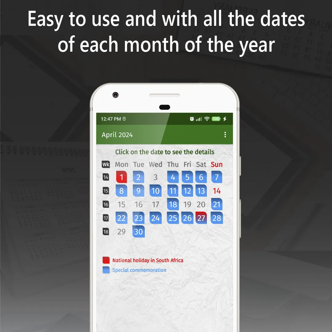 calendar south africa 2024 | Indus Appstore | Screenshot