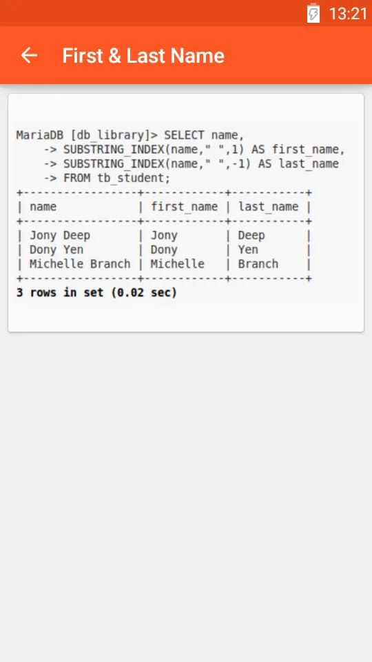 SQL Syntax | Indus Appstore | Screenshot