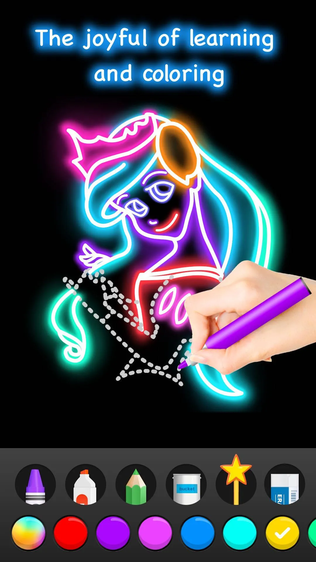 Learn To Draw Glow Princess | Indus Appstore | Screenshot