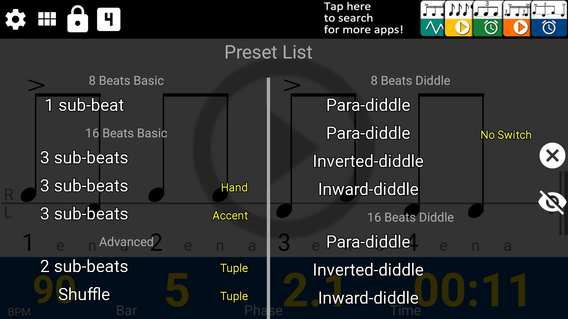 Drum Beat Metronome | Indus Appstore | Screenshot