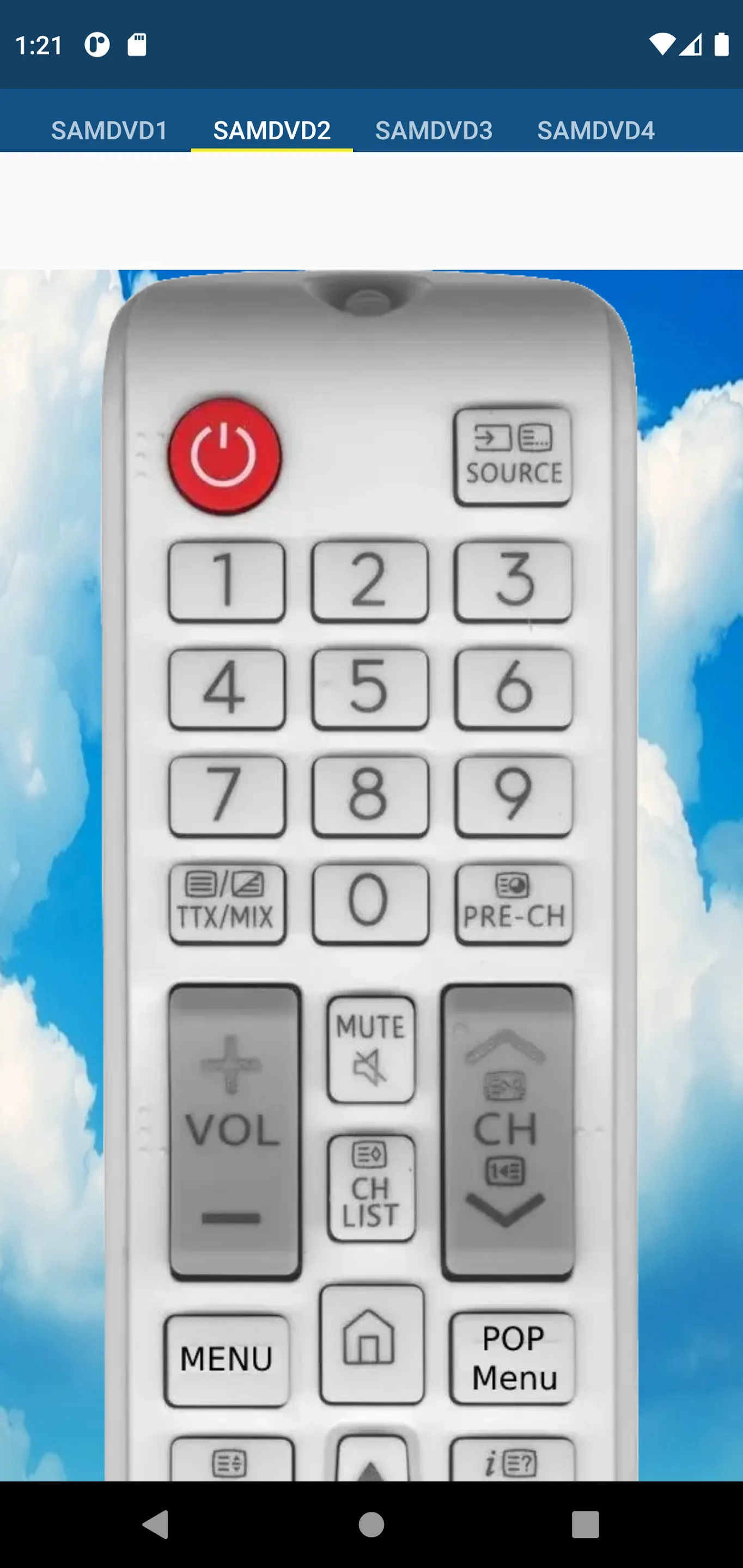 Samsung DVD Remote | Indus Appstore | Screenshot