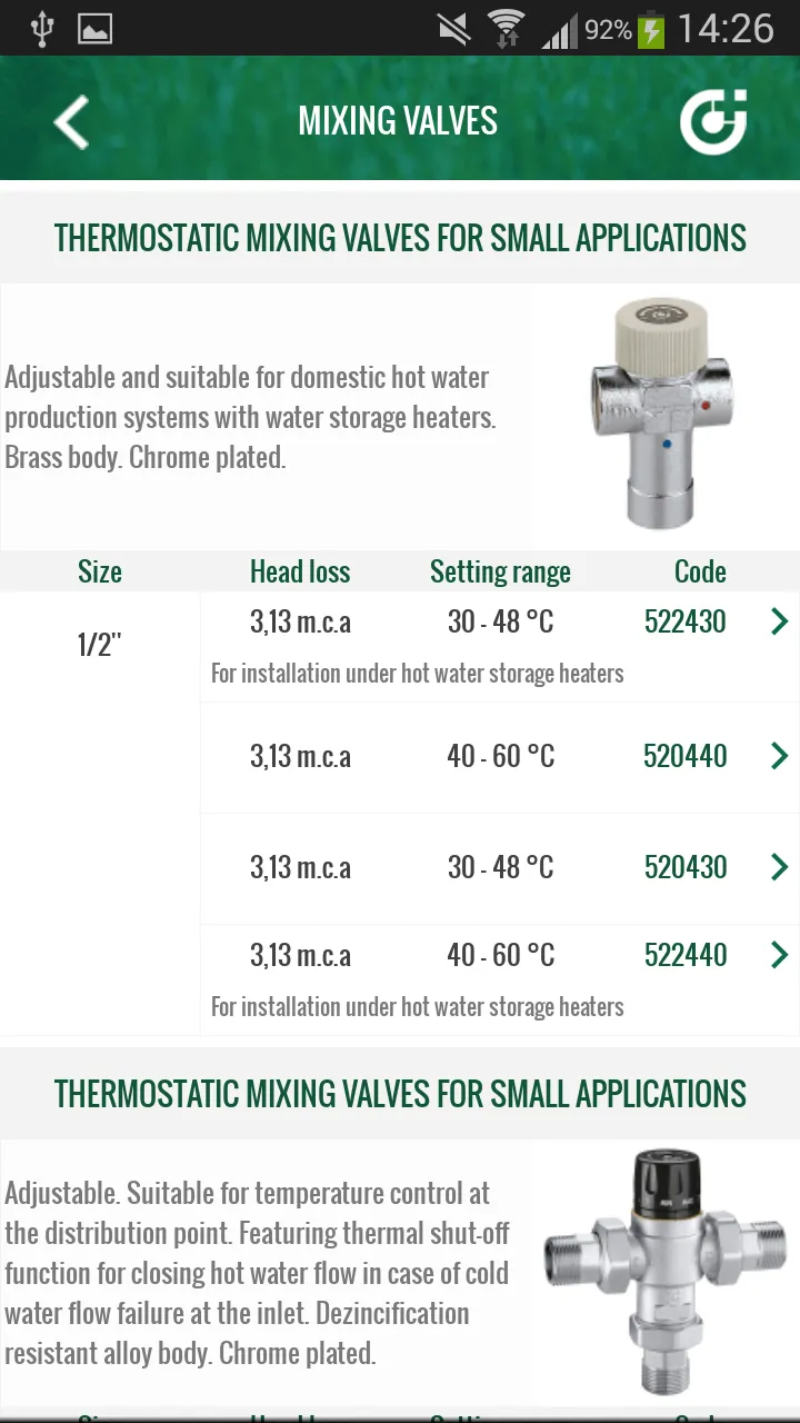 Domestic Water Sizer Caleffi | Indus Appstore | Screenshot