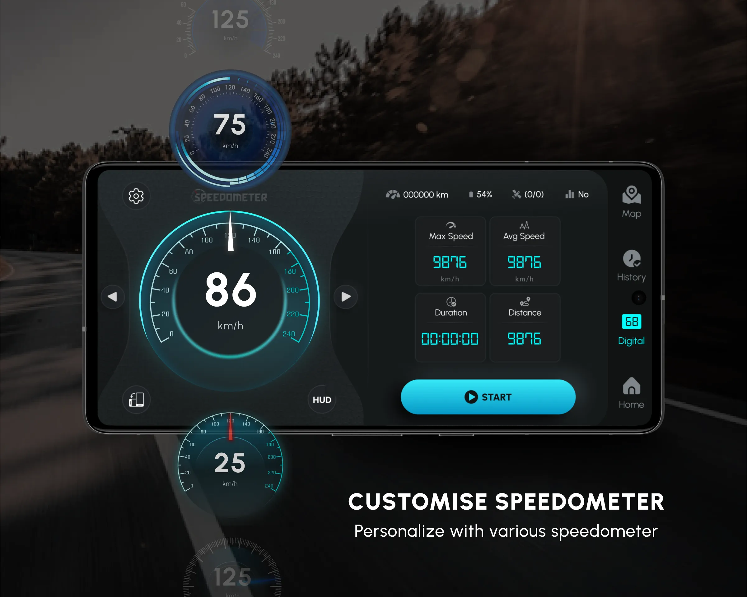 GPS Speedometer: Hud Speed | Indus Appstore | Screenshot