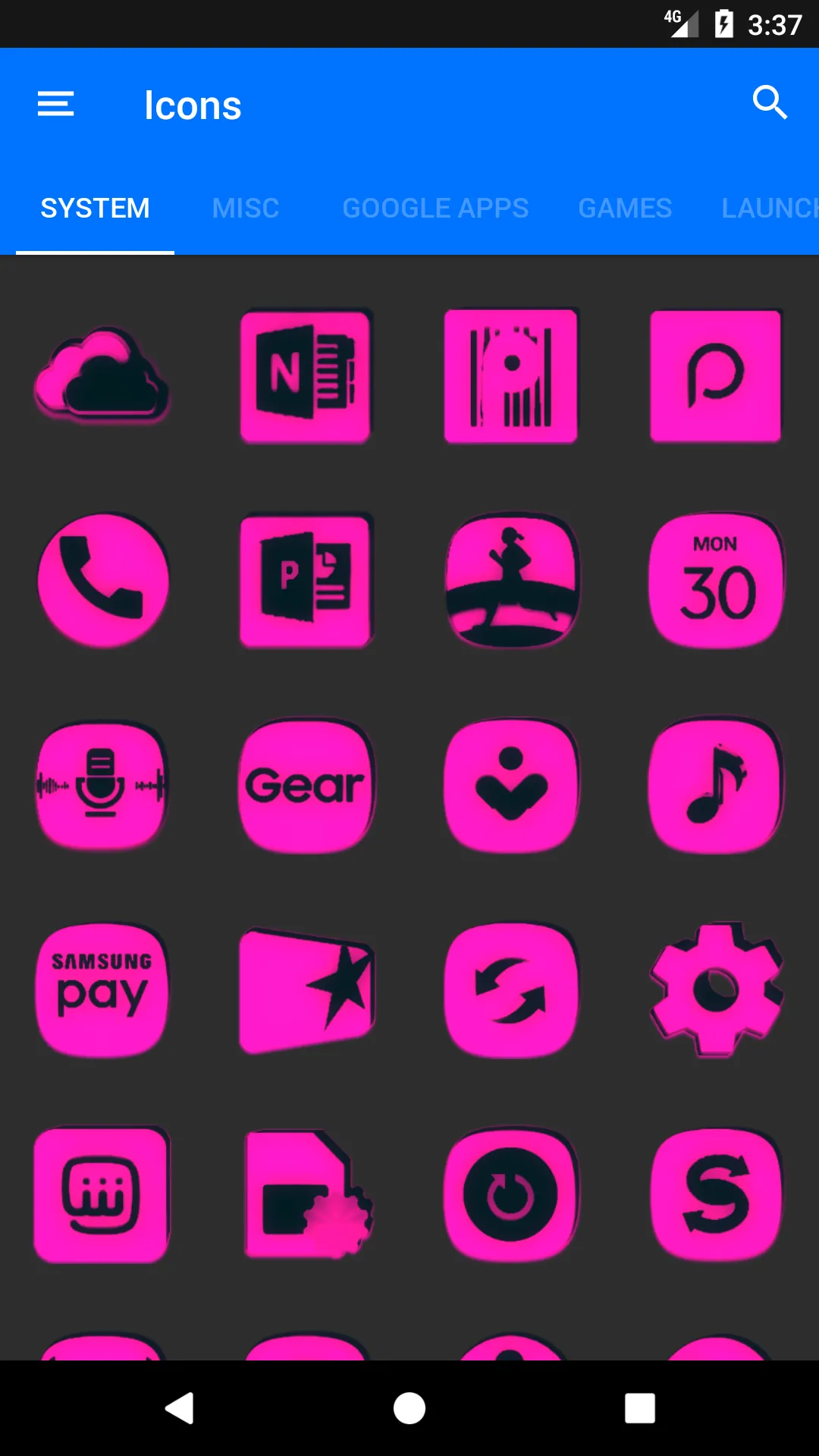 Pink and Black Icon Pack | Indus Appstore | Screenshot