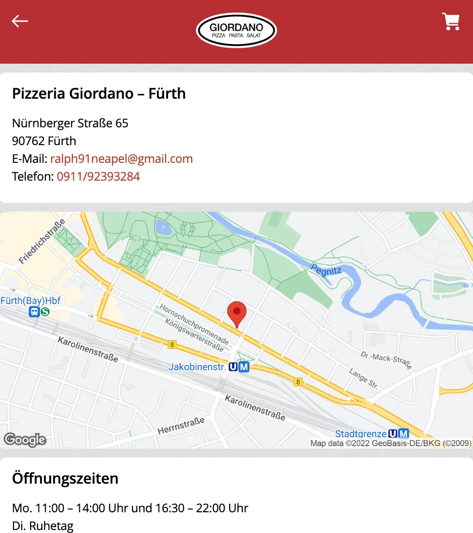 Pizzeria Giordano Fürth | Indus Appstore | Screenshot