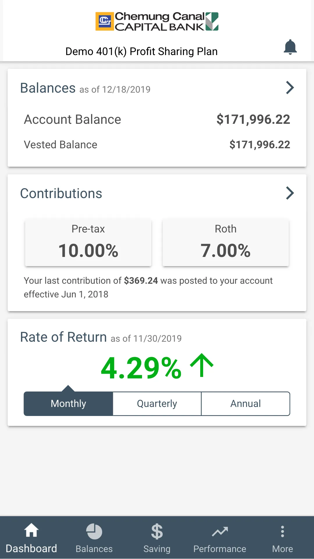 Chemung Canal Retirement App | Indus Appstore | Screenshot