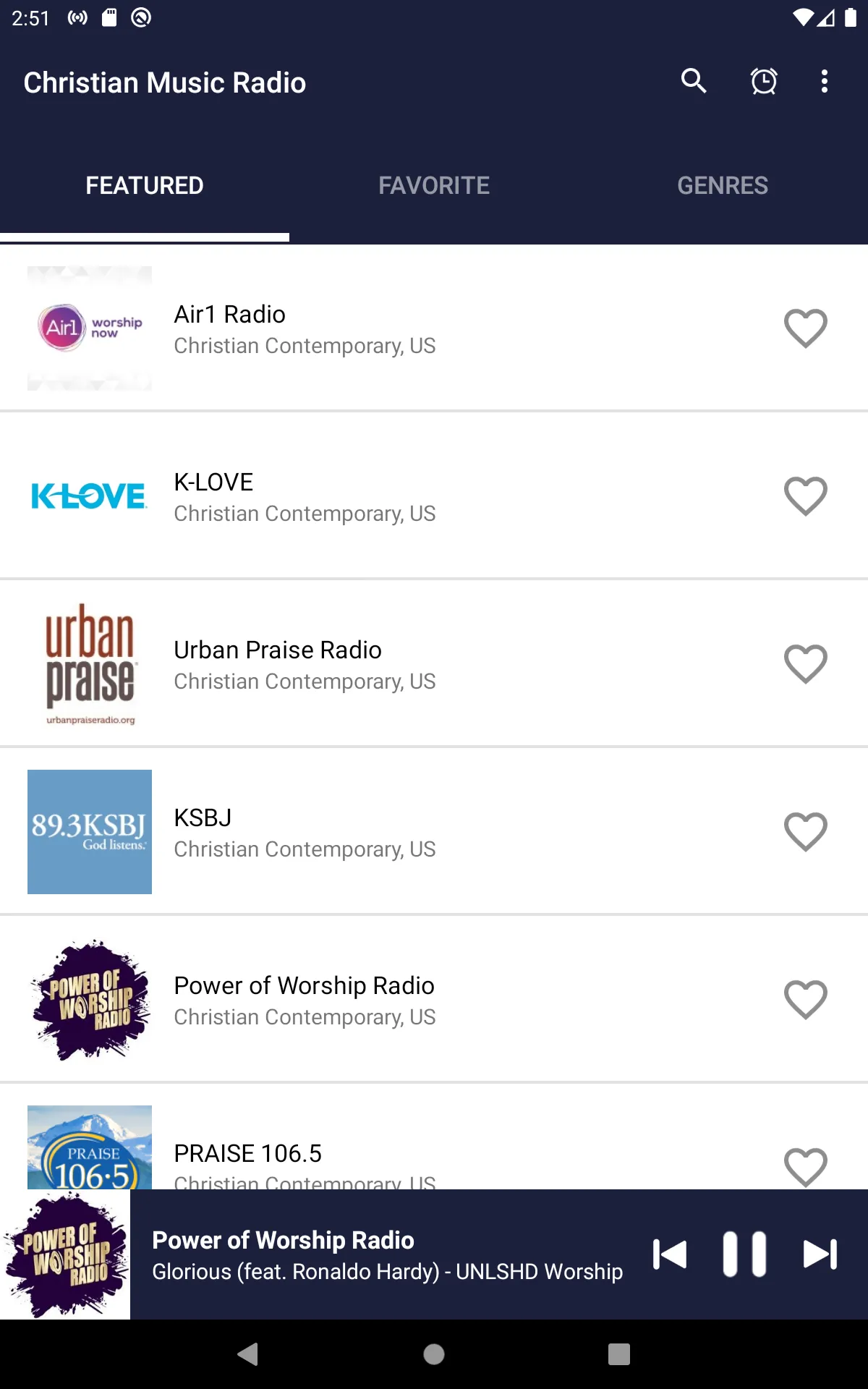 Christian Music Radio Stations | Indus Appstore | Screenshot