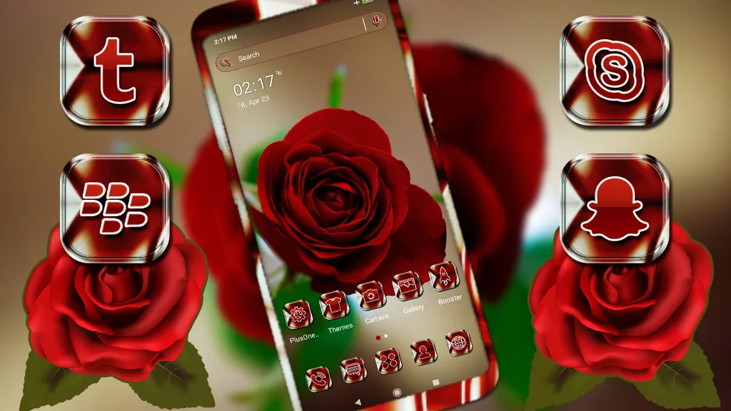 Red Rose Launcher Theme | Indus Appstore | Screenshot