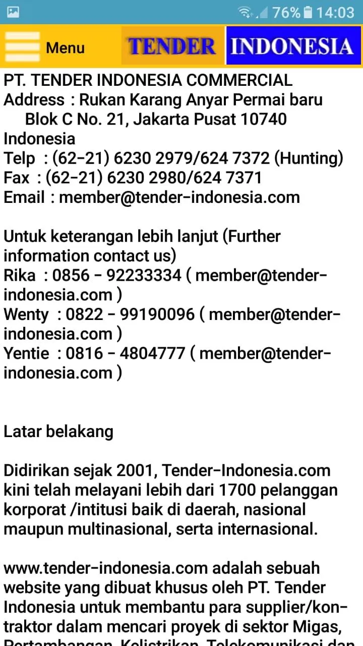 Tender Indonesia | Indus Appstore | Screenshot