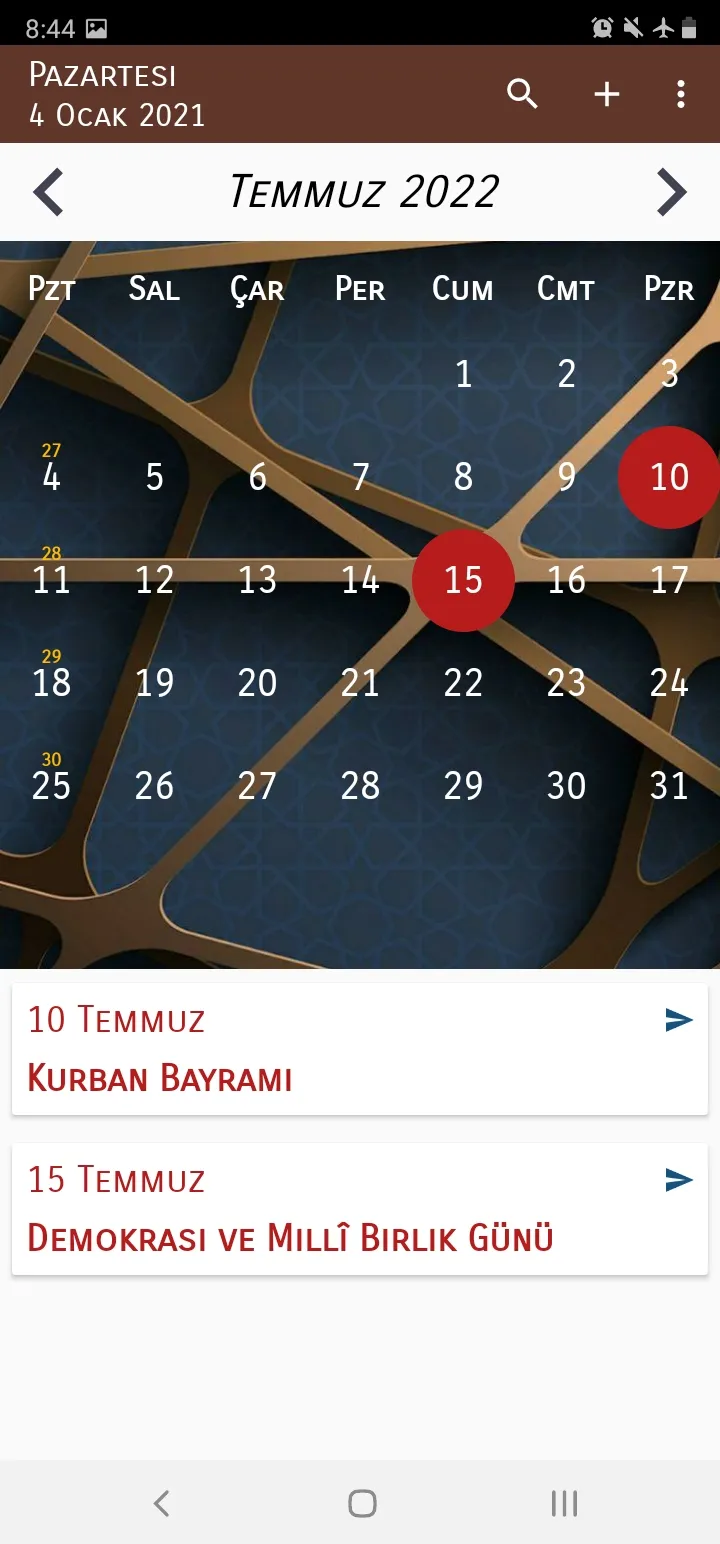 Türkiye Takvimi | Indus Appstore | Screenshot