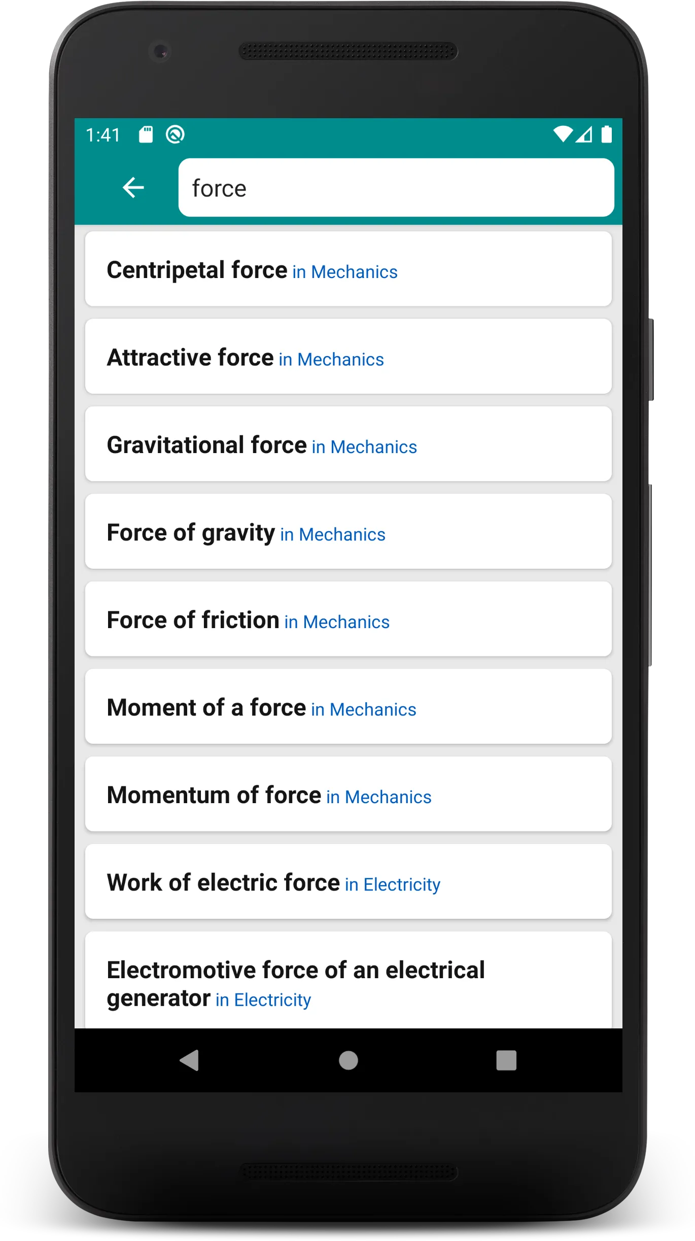 Pocket Physics Formulas | Indus Appstore | Screenshot