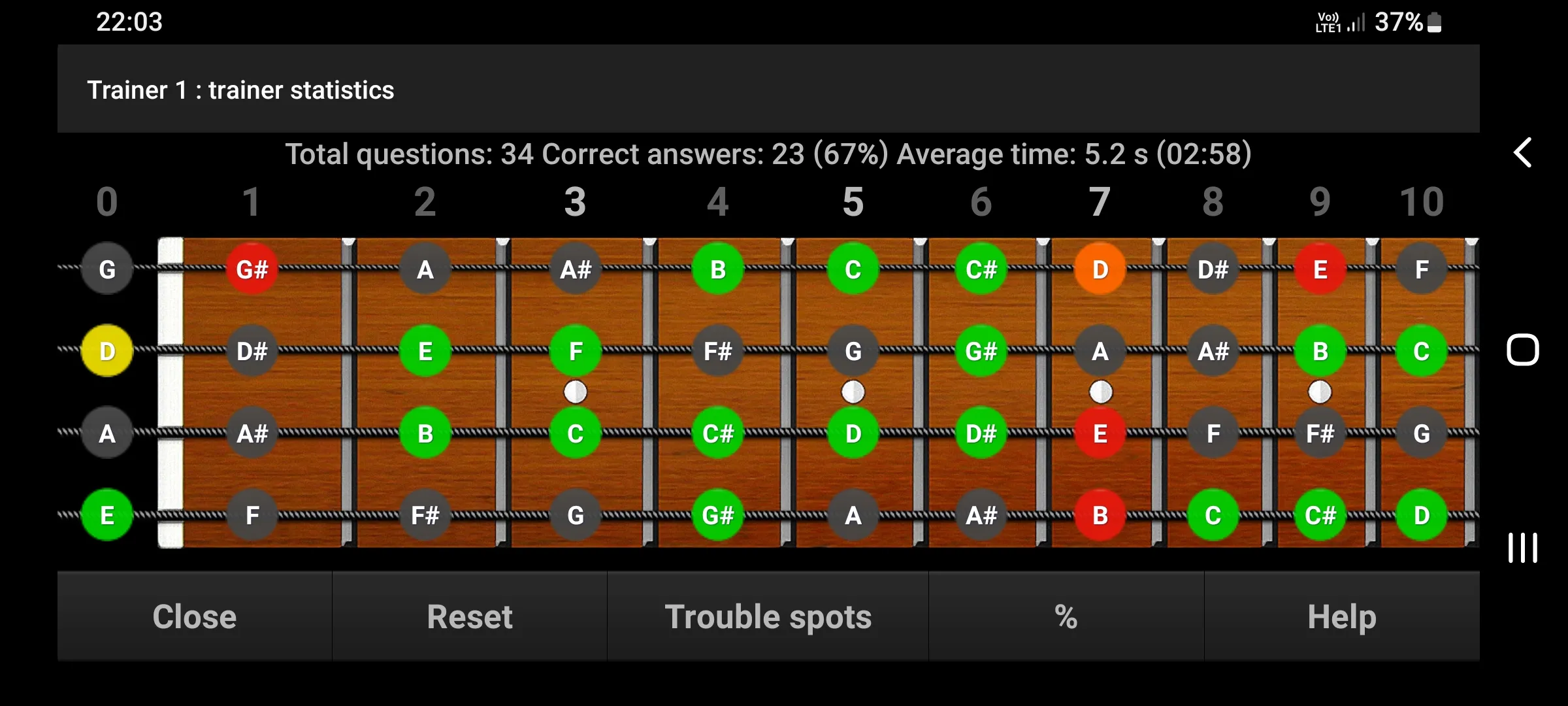 Bass Guitar Note Trainer Demo | Indus Appstore | Screenshot