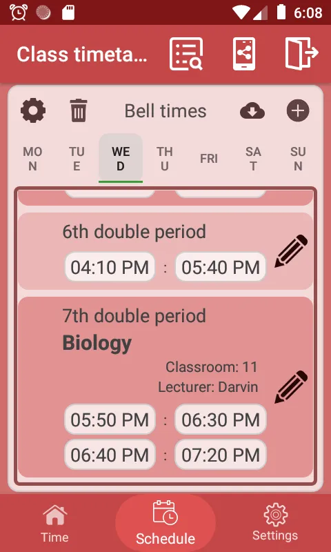 Class Timetable - School, Univ | Indus Appstore | Screenshot