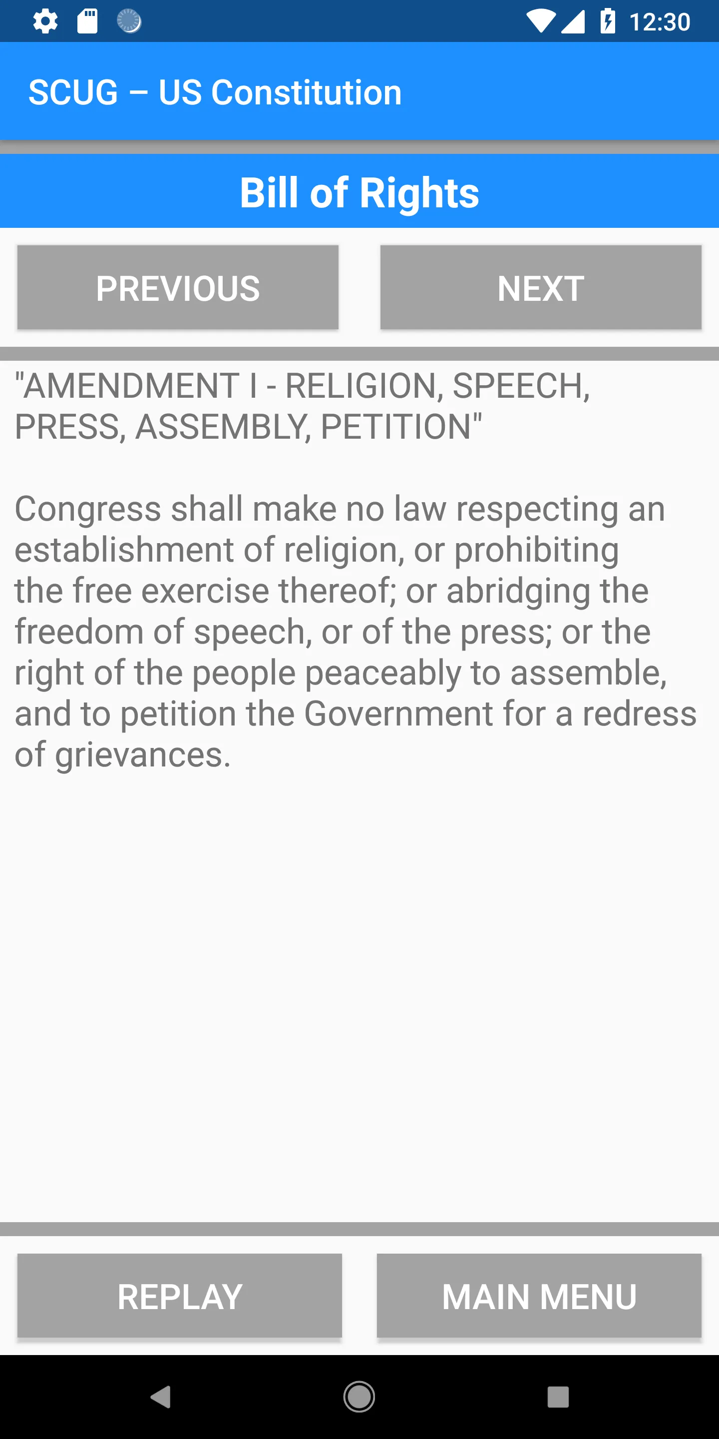 SCUG - US Constitution - Voice | Indus Appstore | Screenshot