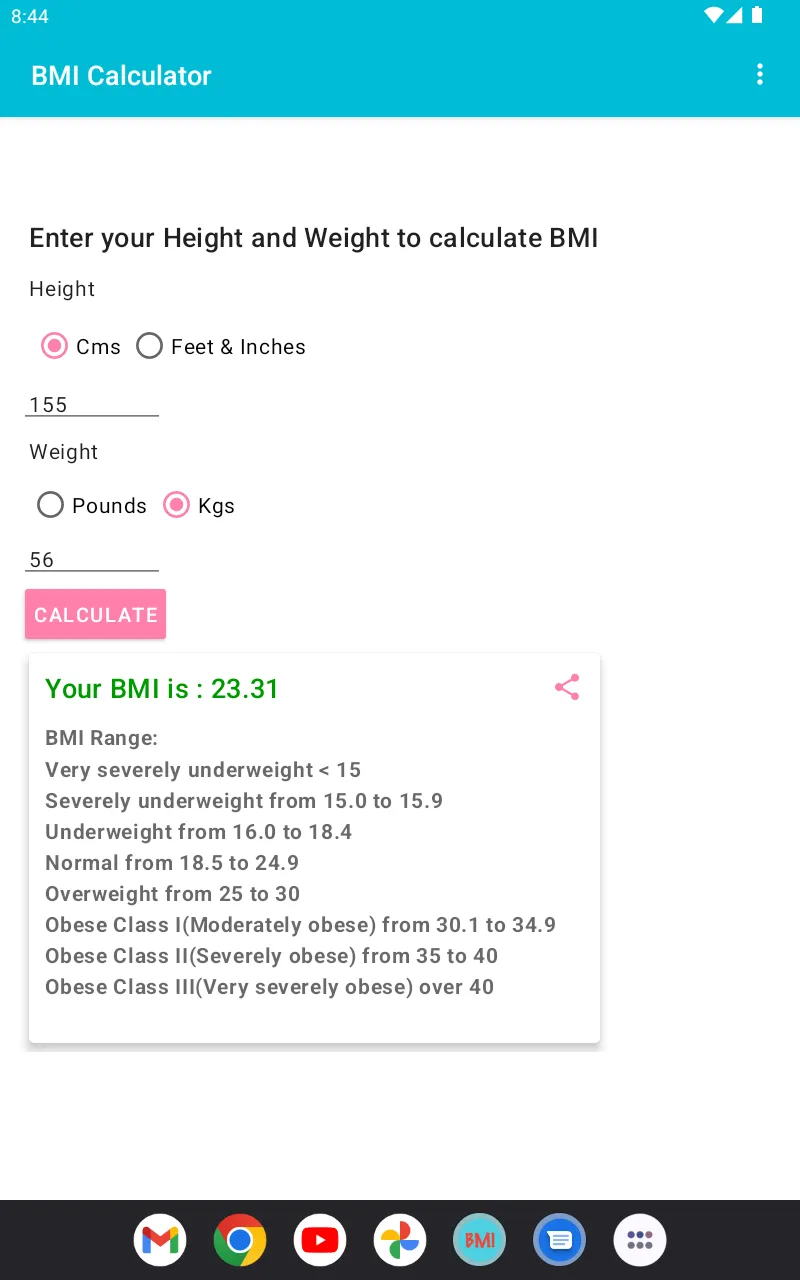 BMI Calculator | Indus Appstore | Screenshot