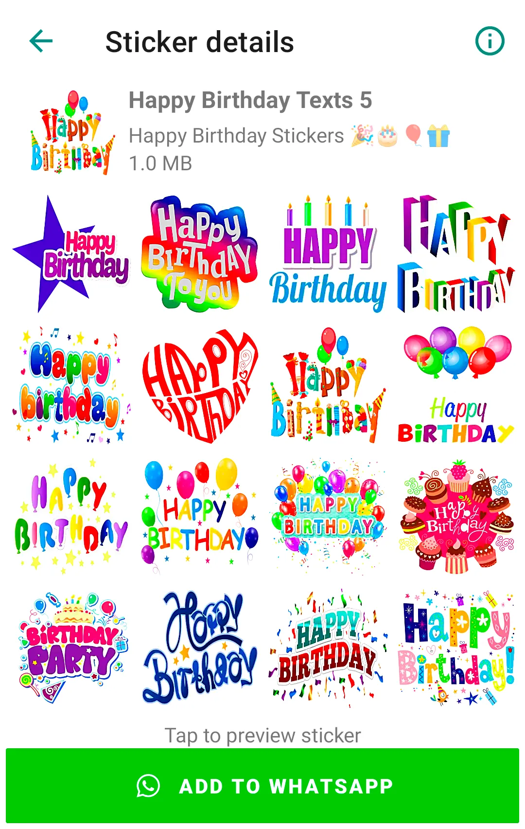 Happy Birthday Stickers | Indus Appstore | Screenshot