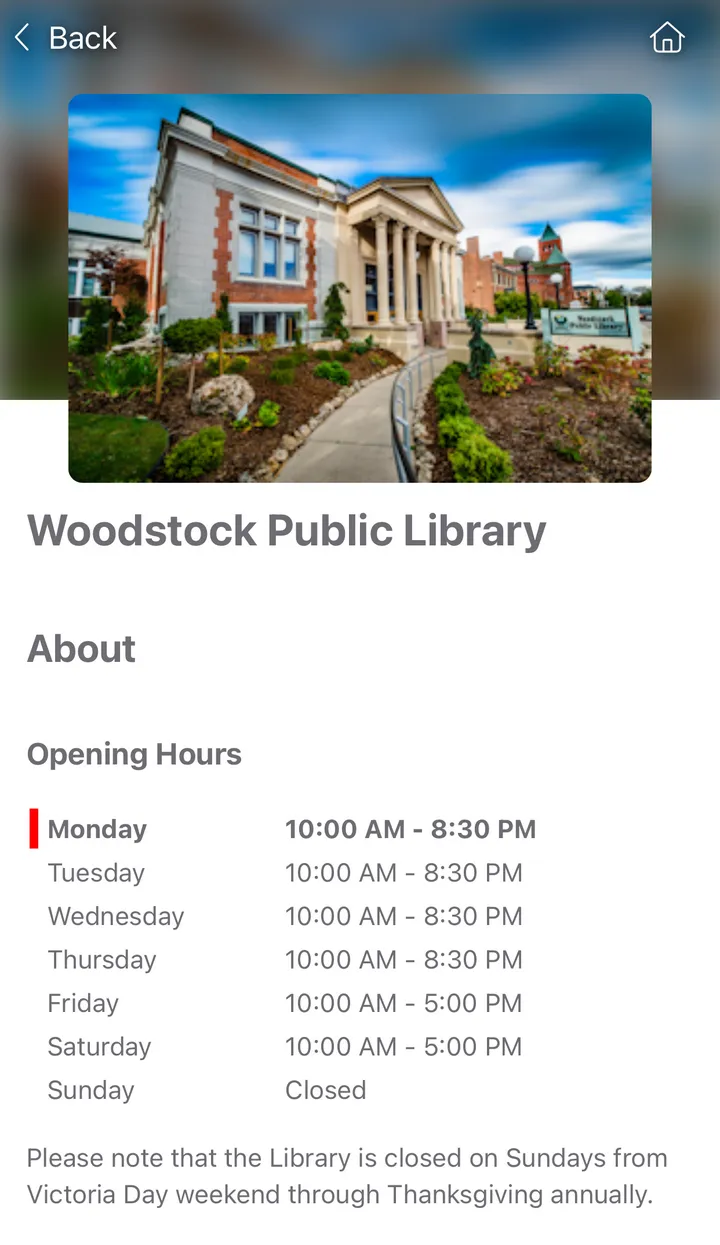 Woodstock Public Library | Indus Appstore | Screenshot