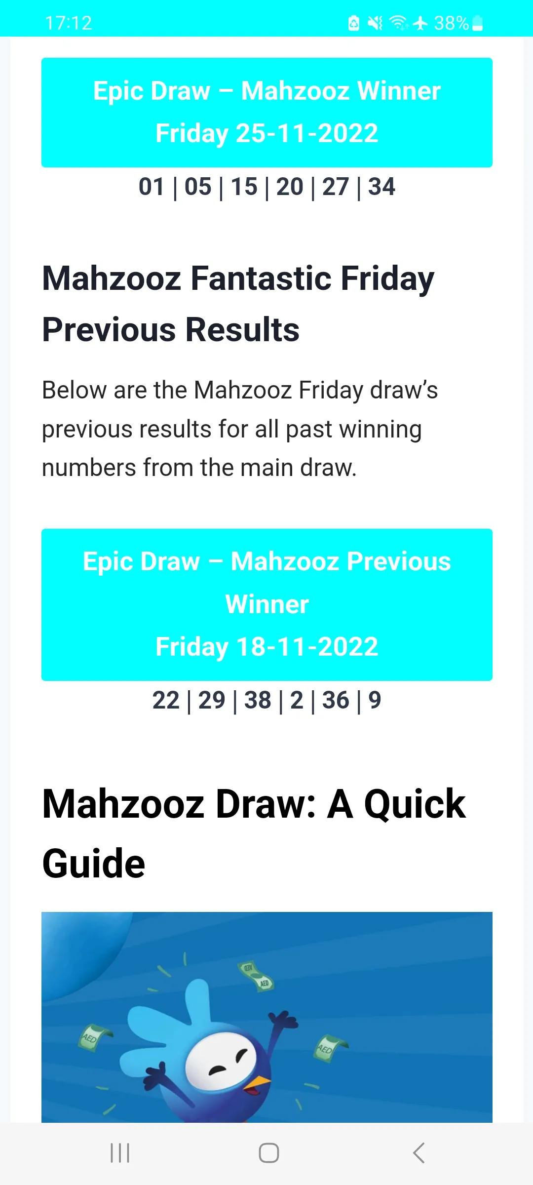 UAE Mahzooz Draw Results Today | Indus Appstore | Screenshot