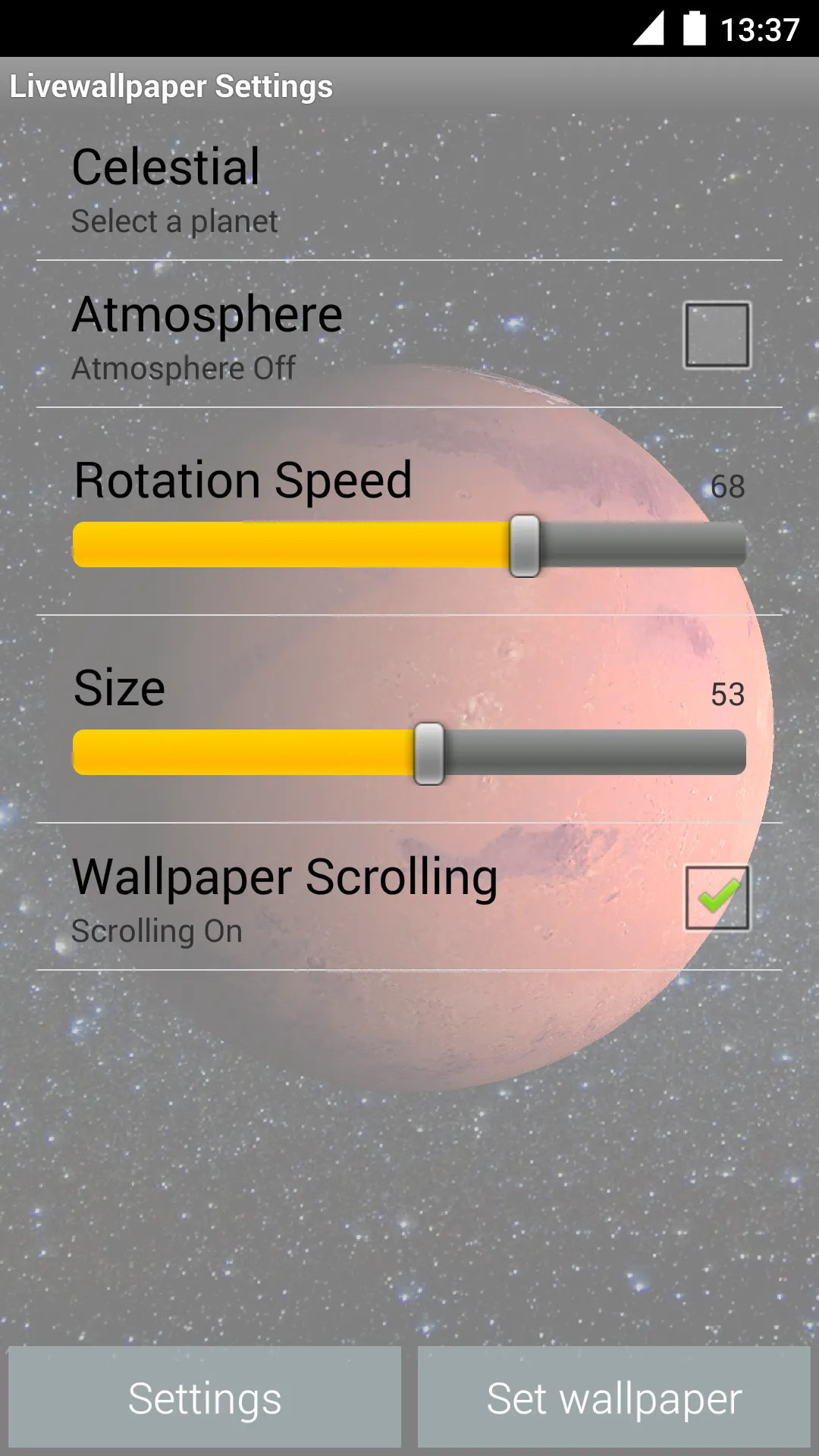 Mars Live Wallpaper | Indus Appstore | Screenshot