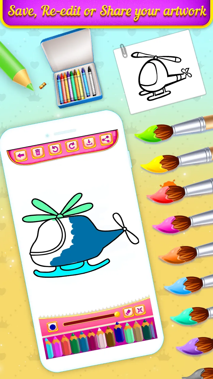 Planes Drawing & Coloring Book | Indus Appstore | Screenshot