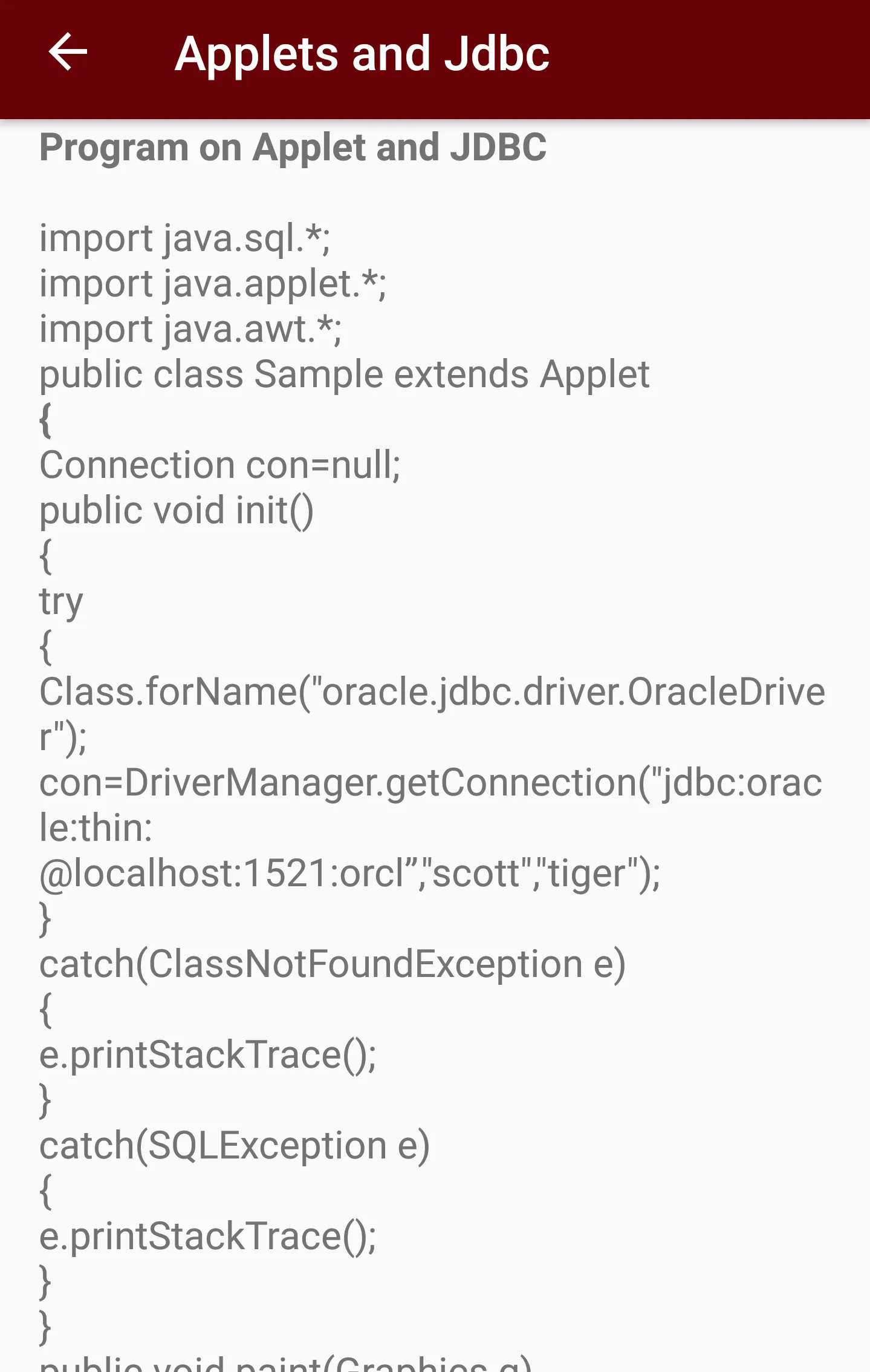 JDBC Java Tutorial | Indus Appstore | Screenshot