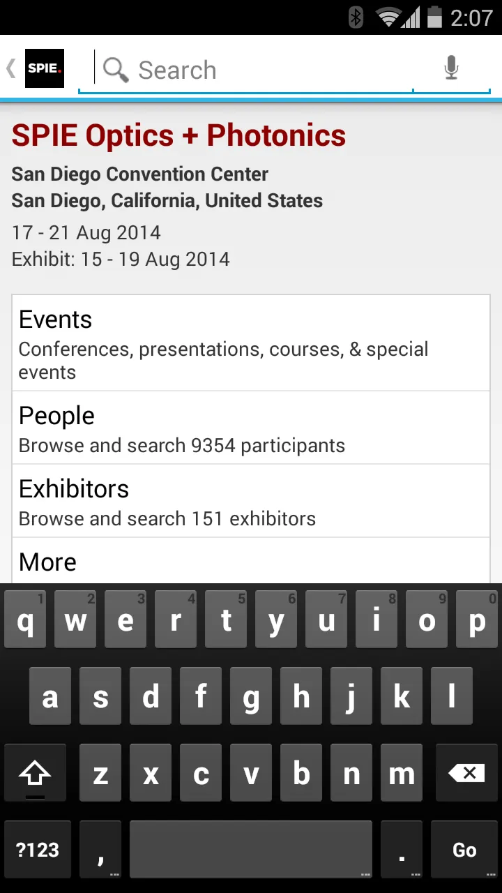 SPIE Conferences | Indus Appstore | Screenshot