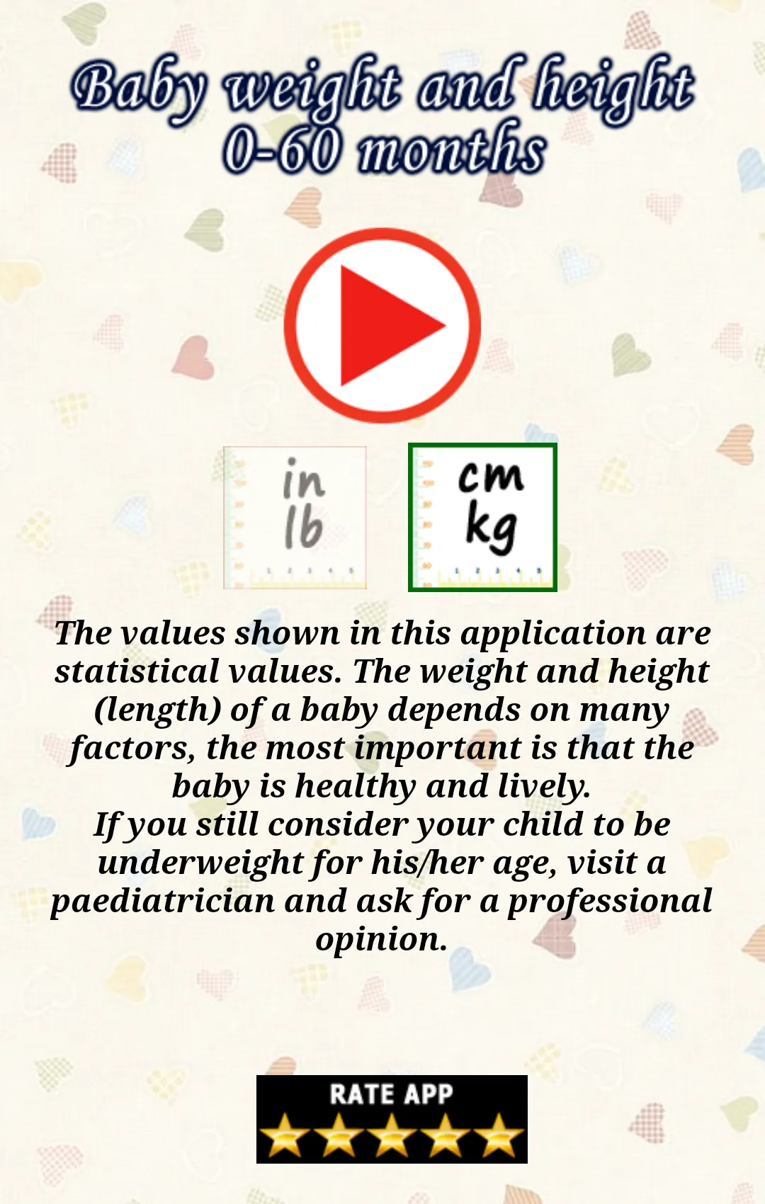 Baby weight and height | Indus Appstore | Screenshot