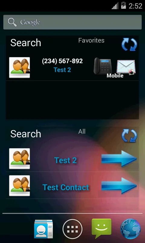 Contacts in a list widget | Indus Appstore | Screenshot