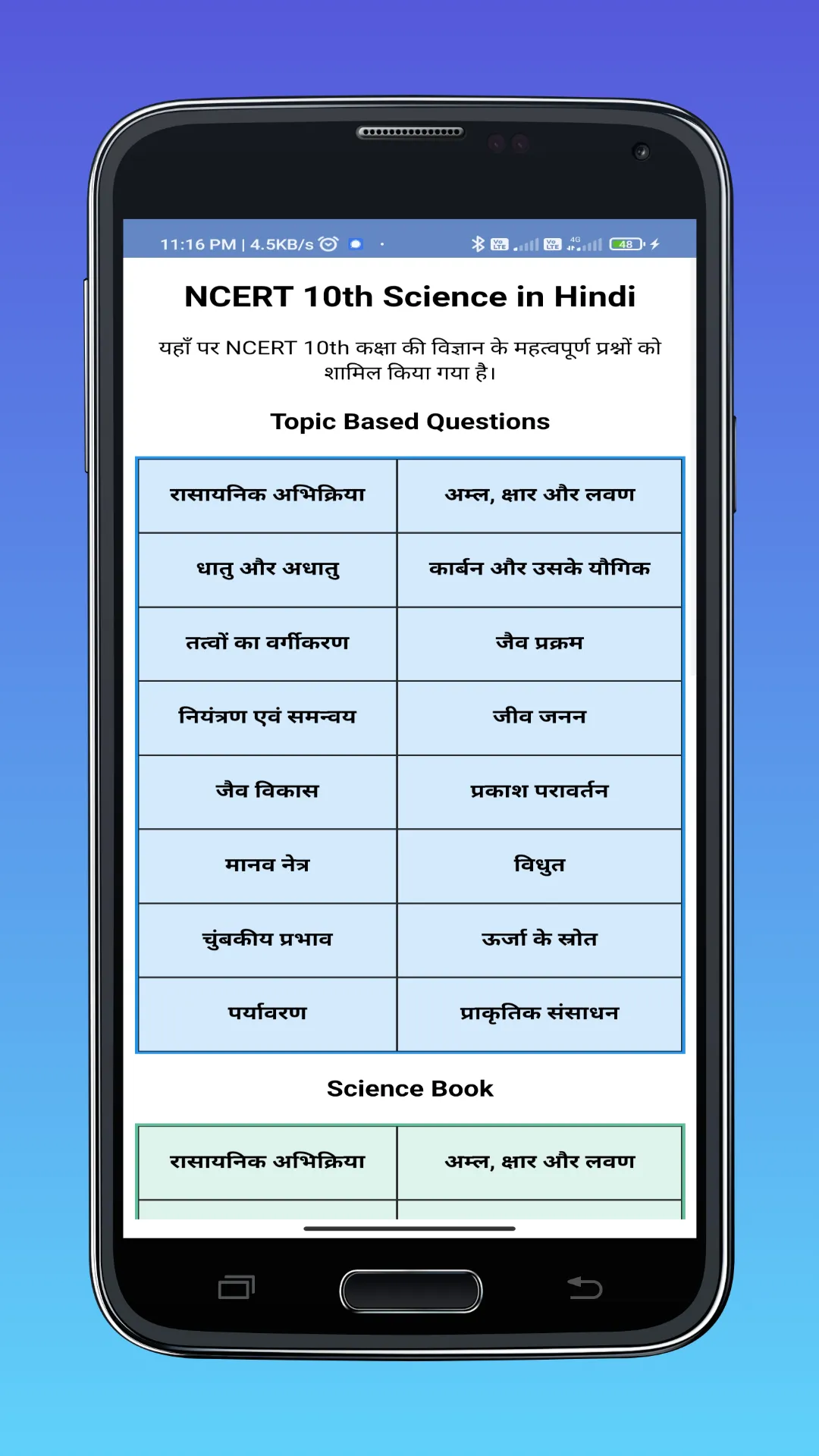 Science GK in Hindi - विज्ञान | Indus Appstore | Screenshot