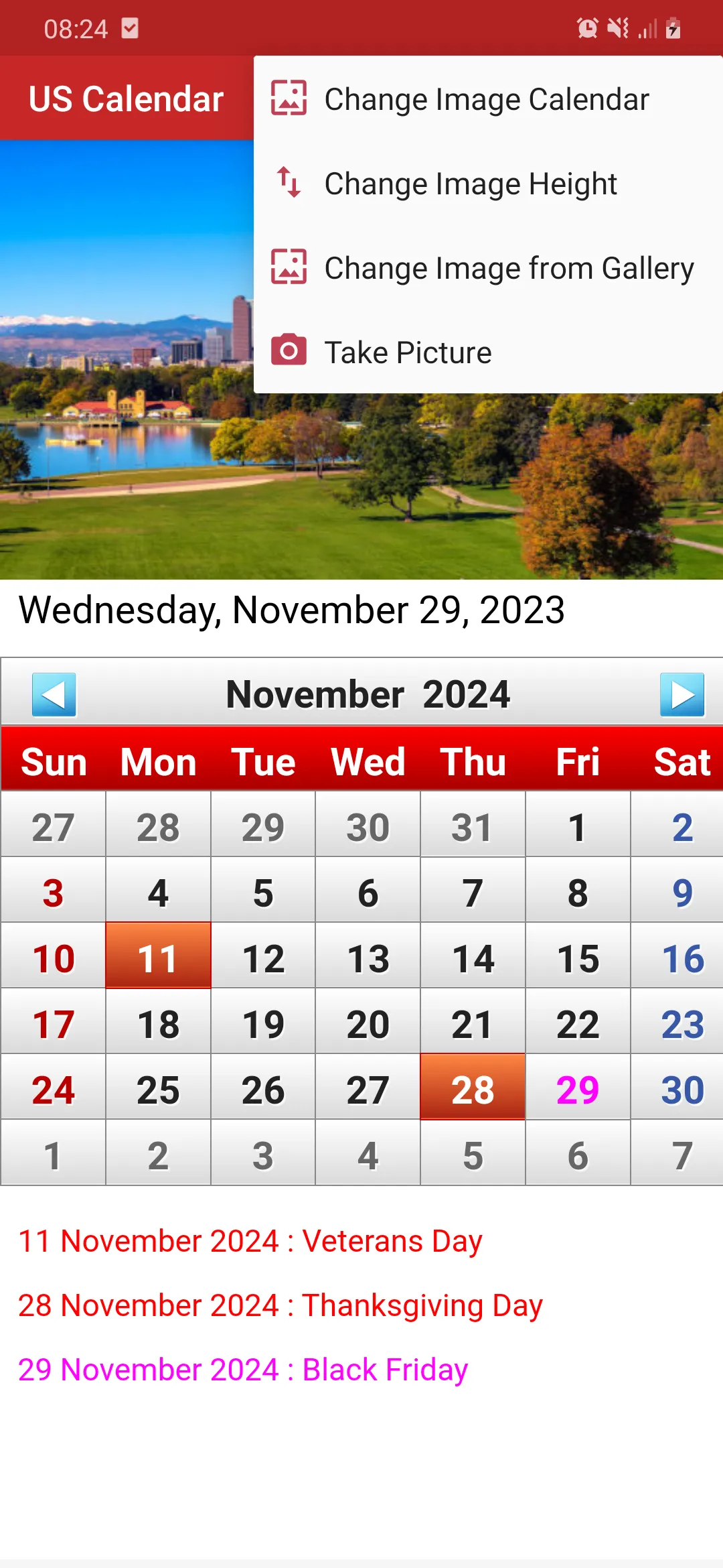 US Calendar 2024 | Indus Appstore | Screenshot