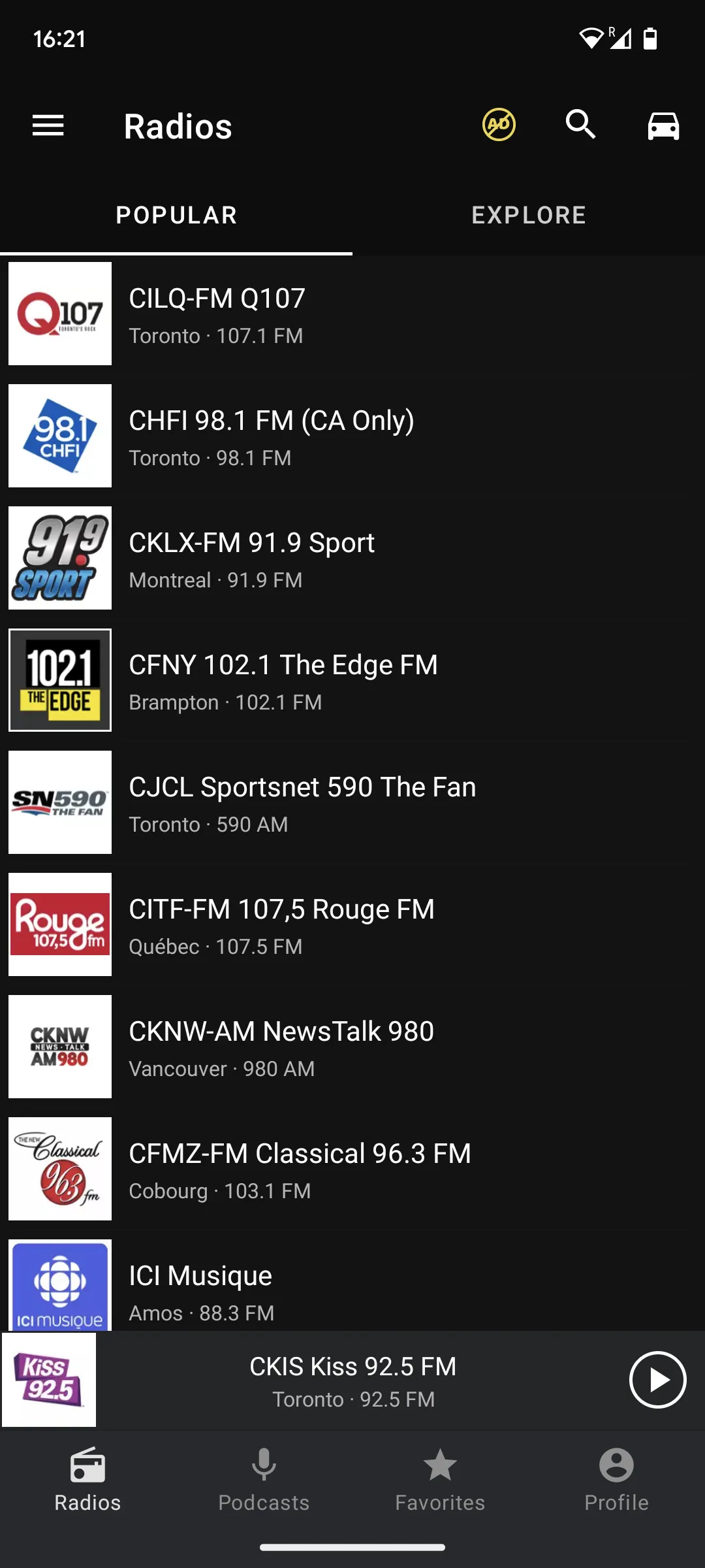 Radio FM Canada | Indus Appstore | Screenshot