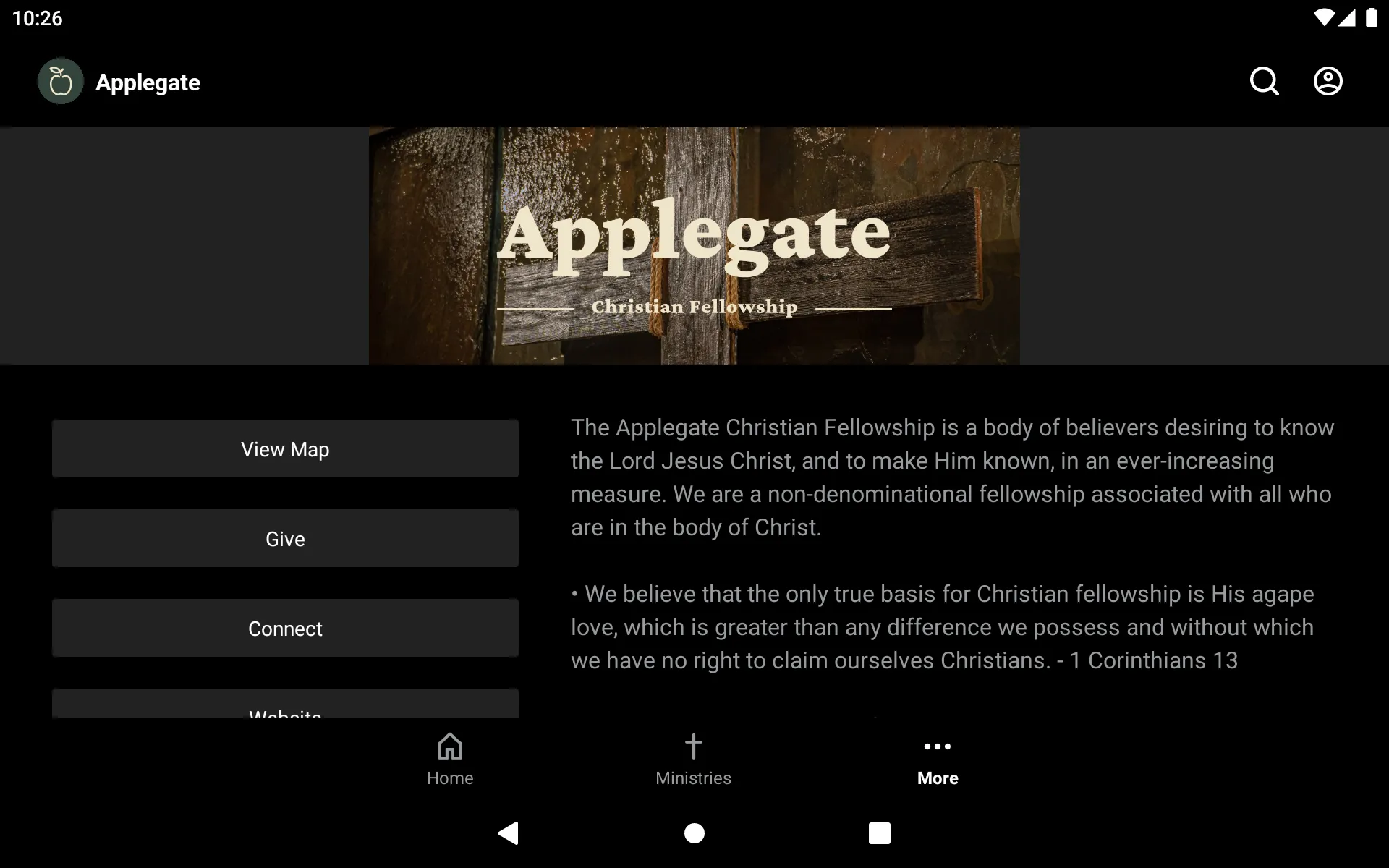 Applegate Christian Fellowship | Indus Appstore | Screenshot