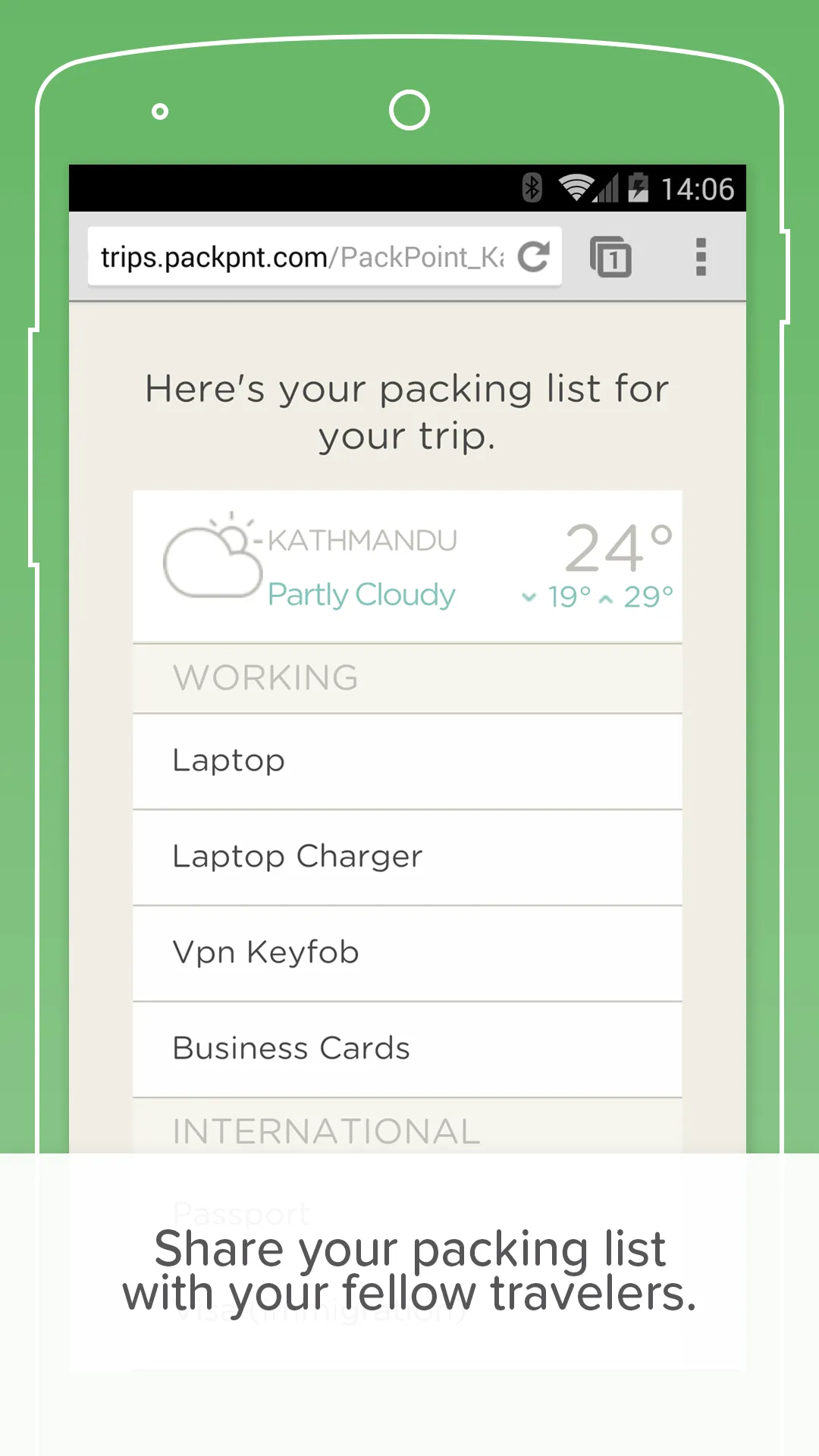 PackPoint travel packing list | Indus Appstore | Screenshot