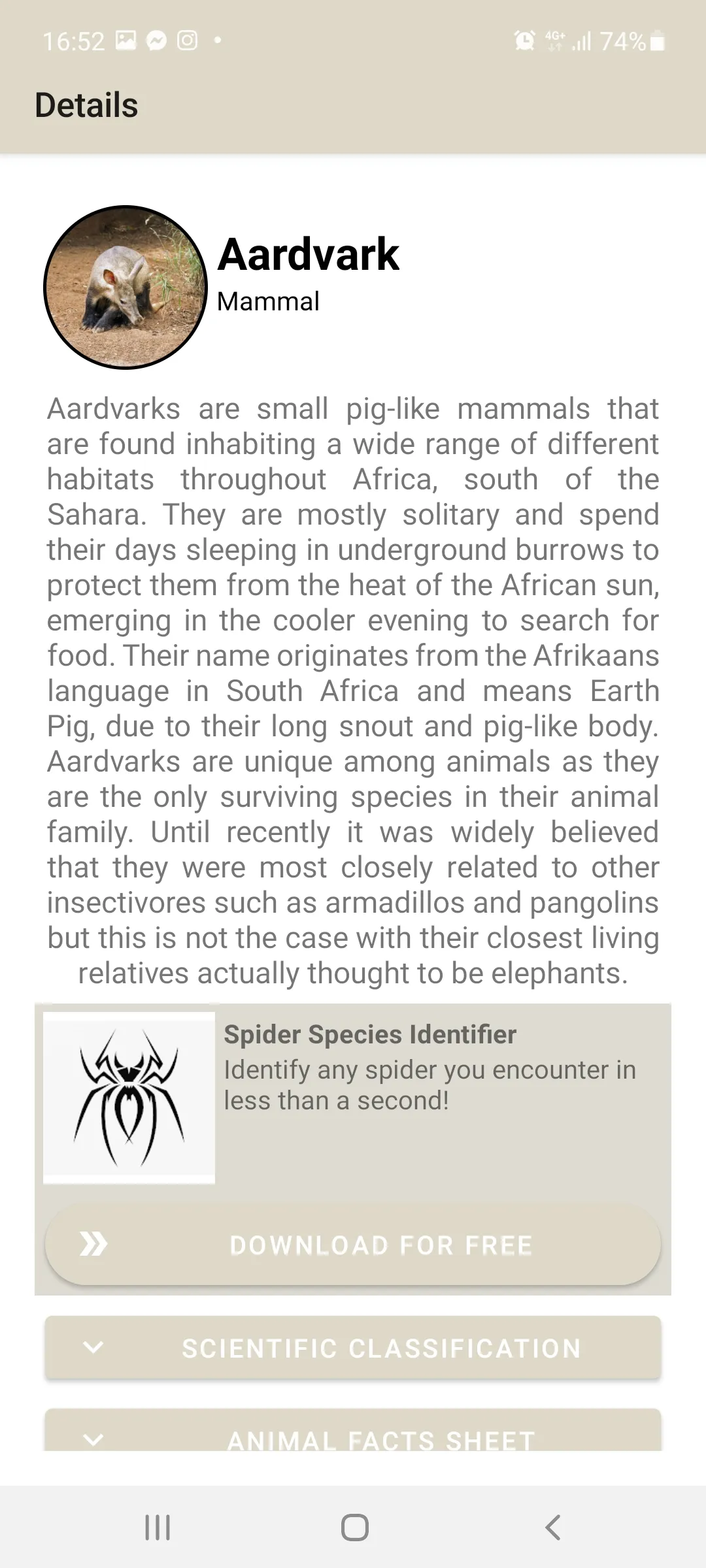 Animal Identifier | Indus Appstore | Screenshot