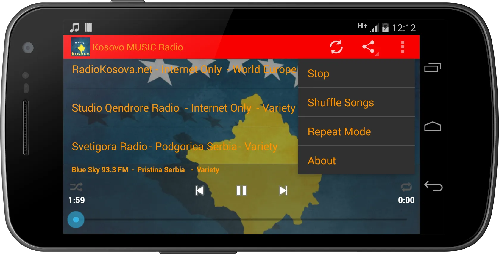 Kosovo MUSIC Radio | Indus Appstore | Screenshot