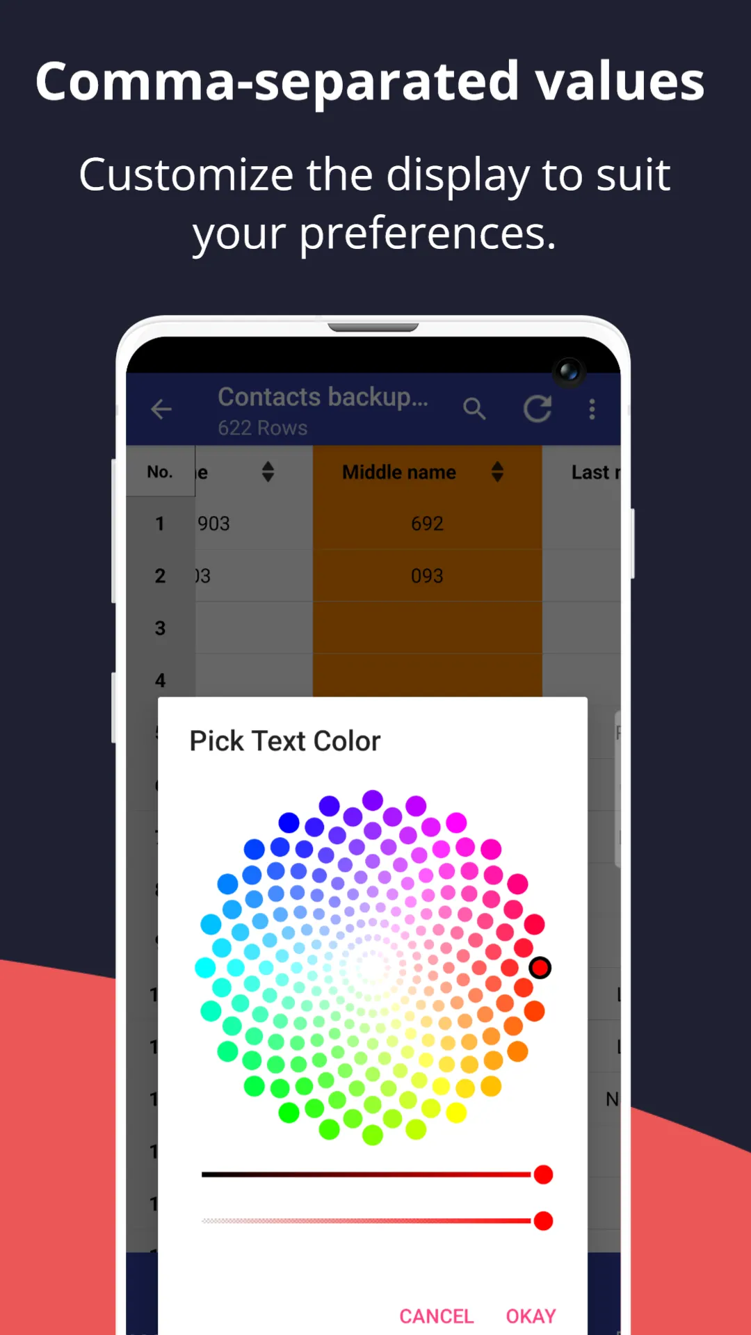 CSV File Viewer | Indus Appstore | Screenshot