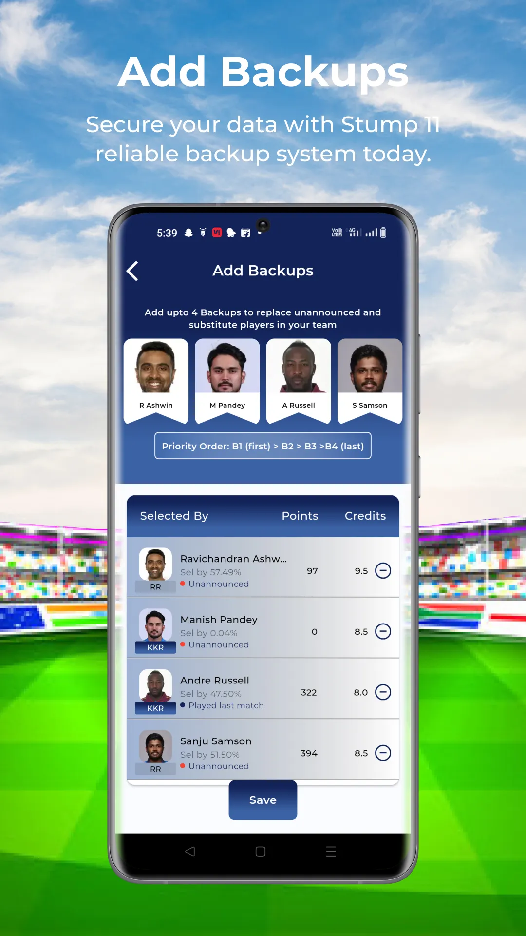 STUMP11: Fantasy Cricket App | Indus Appstore | Screenshot