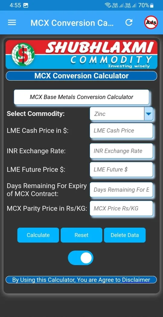 MCX Conversion Calculator | Indus Appstore | Screenshot