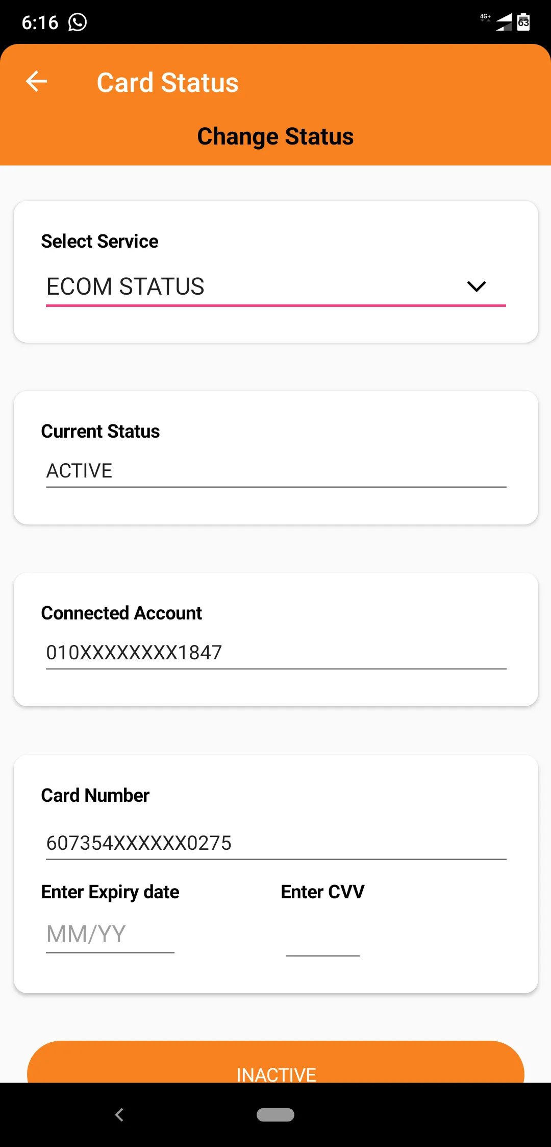 RNSB Card Control | Indus Appstore | Screenshot