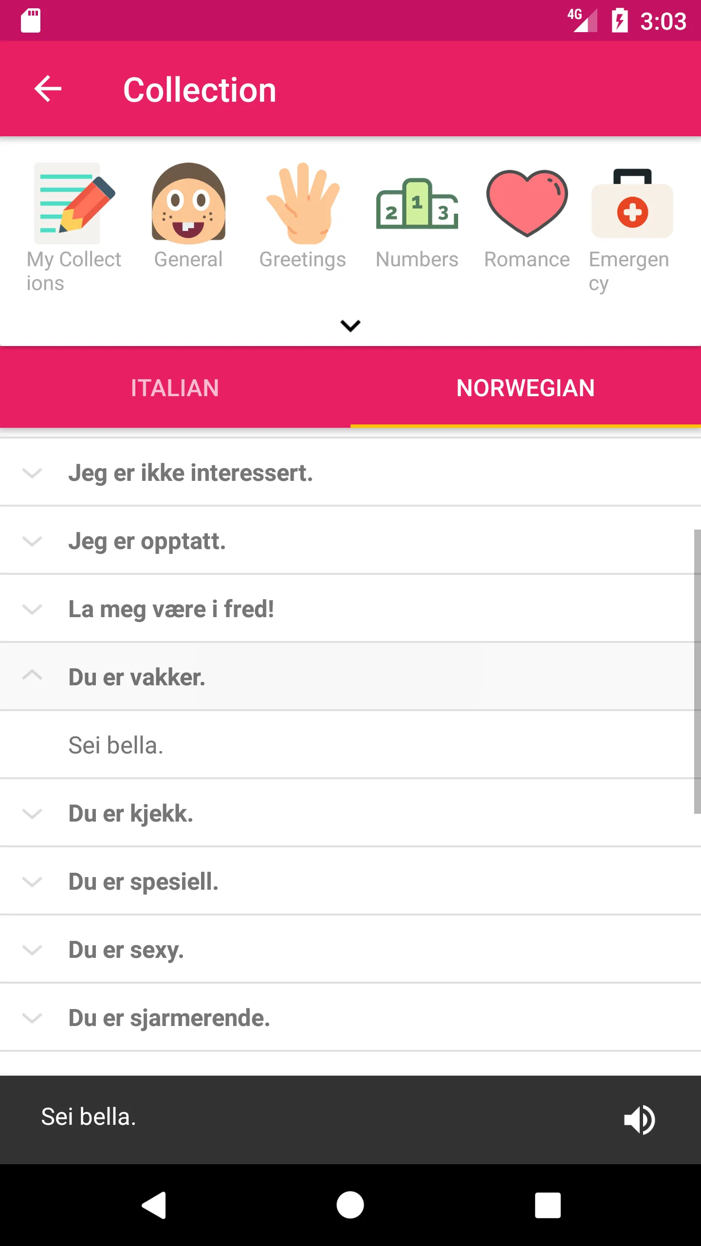 Italian Norwegian Dictionary | Indus Appstore | Screenshot